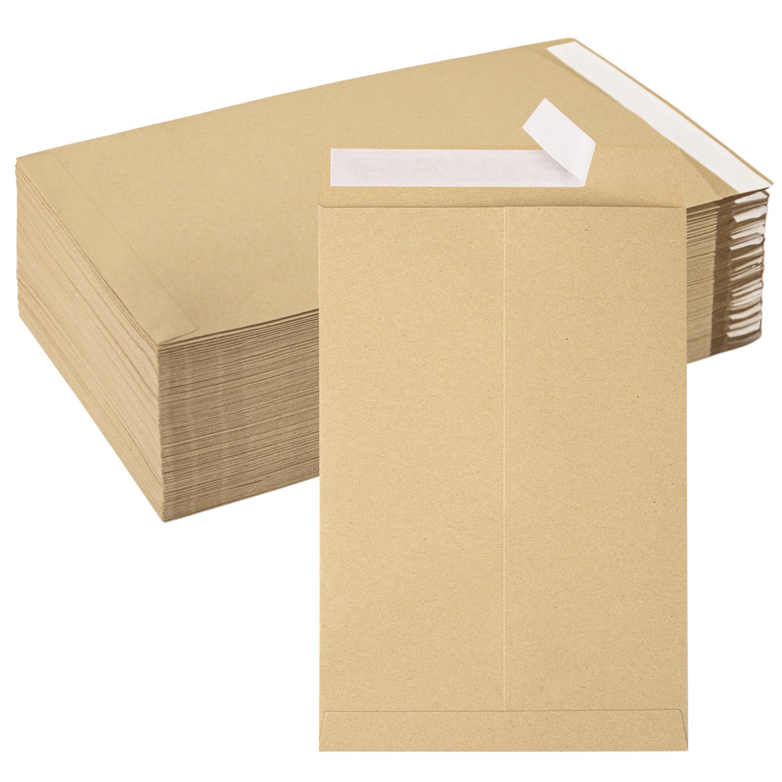 120-Pack 6x9 Inches Self-Sealing Catalog Envelopes - Manila Security Mailing Envelopes for Letters, Invitations & Documents | Printable, 120g Brown Kraft Paper | Perfect for Business Mailings, Wedding Invitations & Office Organization