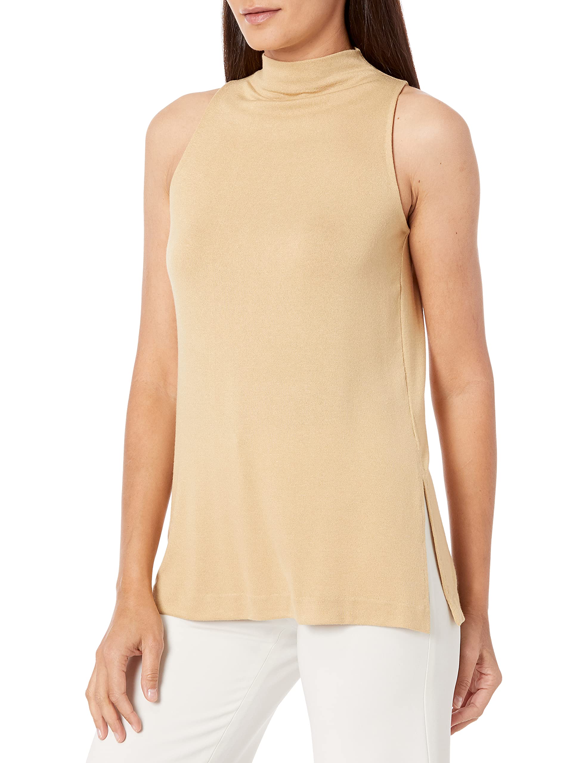 Vince Women's Sleeveless Funnel Neck Tunic Top - Elegant Casual Blouse for Work, Office & Summer Outfits | Lightweight Stretchy Fabric for Comfortable All-Day Wear