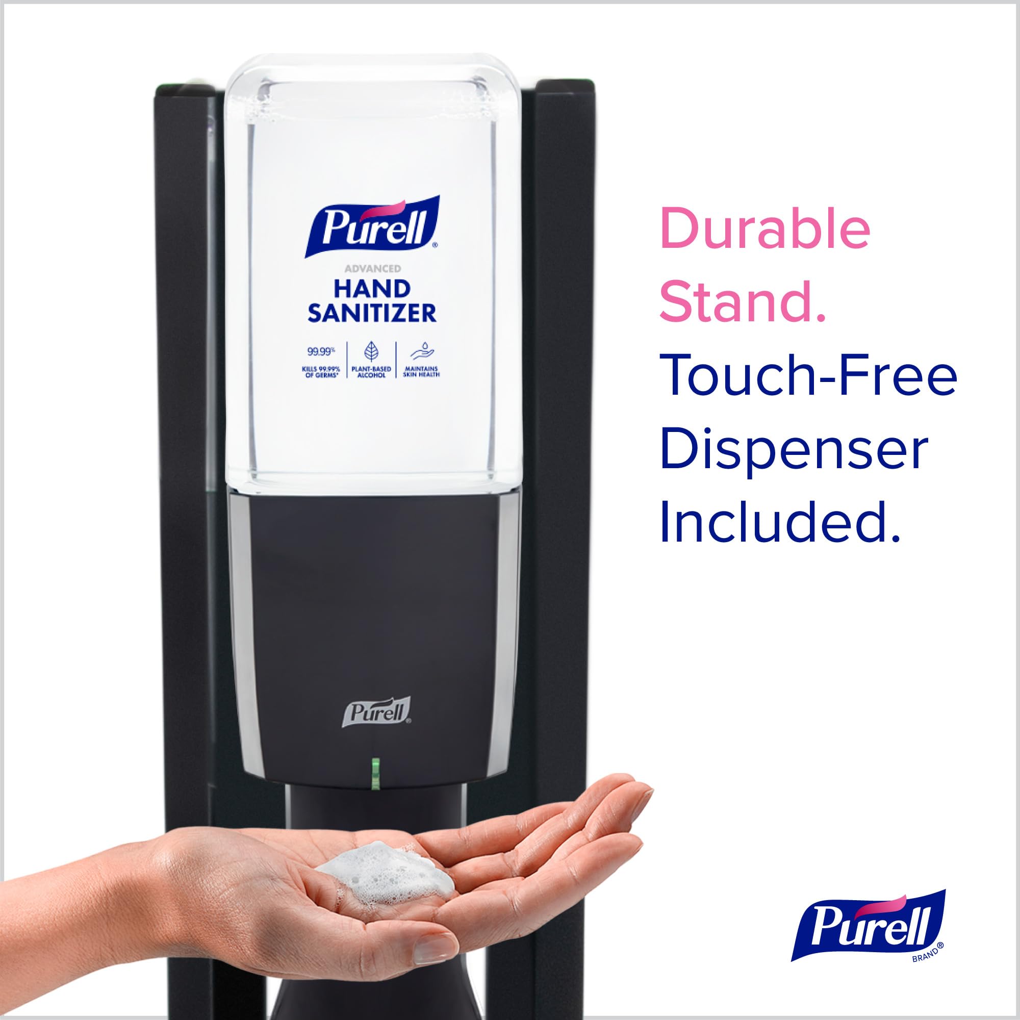 PURELL ES10 Automatic Hand Sanitizer Dispenser with Graphite Floor Stand - Touch-Free Sanitizing Station for Offices, Hospitals & Public Spaces (Pack of 1) - Model 8214-DS
