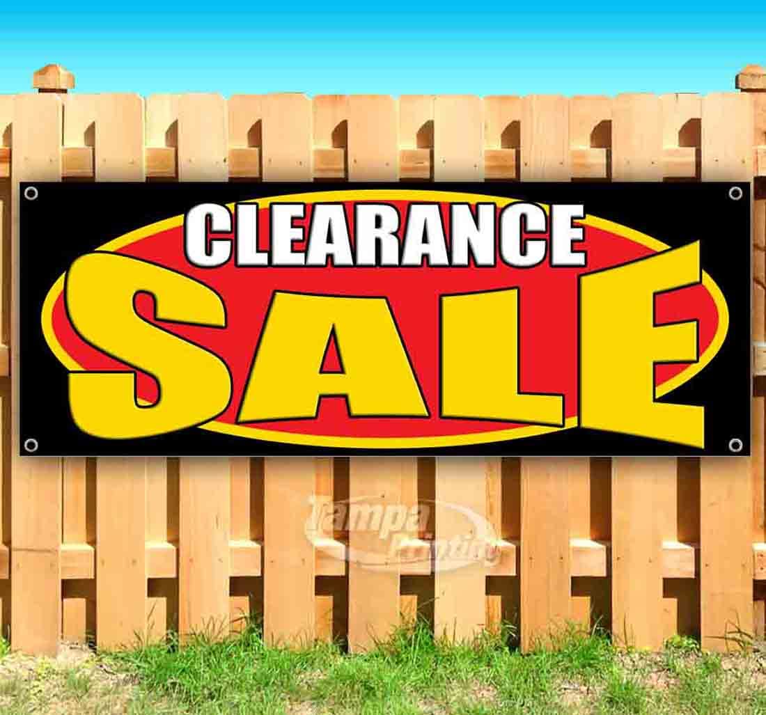 13 oz Heavy-Duty Vinyl Clearance Banner - Non-Fabric, Single-Sided with Metal Grommets - Perfect for Store Sales, Events & Outdoor Promotions