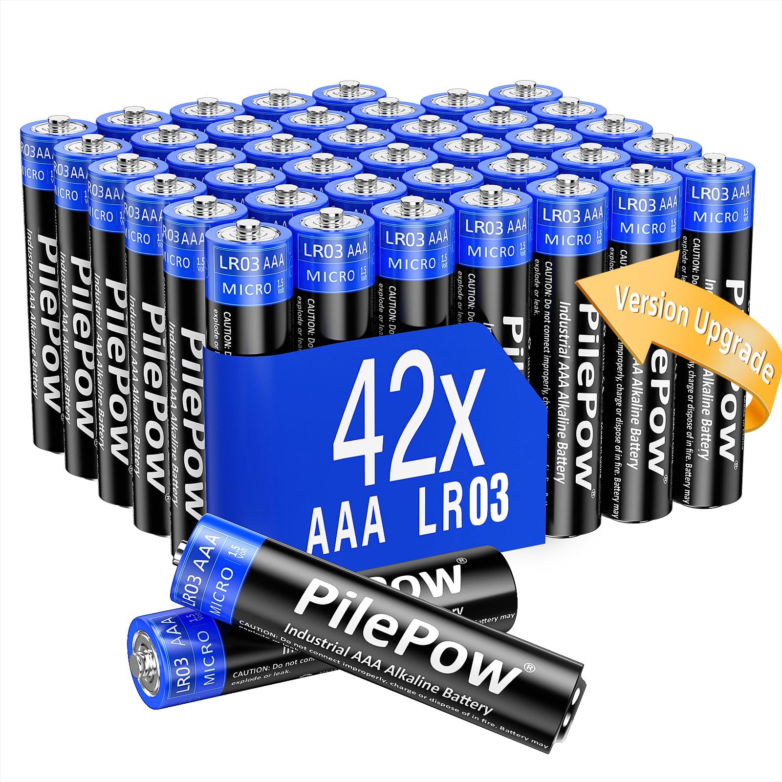 42 Pack AAA Alkaline Batteries 1.5V LR03 - Long Lasting High Power Disposable Batteries for Toys, Remote Controls, Clocks, Flashlights & Electronic Devices - Ideal for Home, Office & Emergency Use