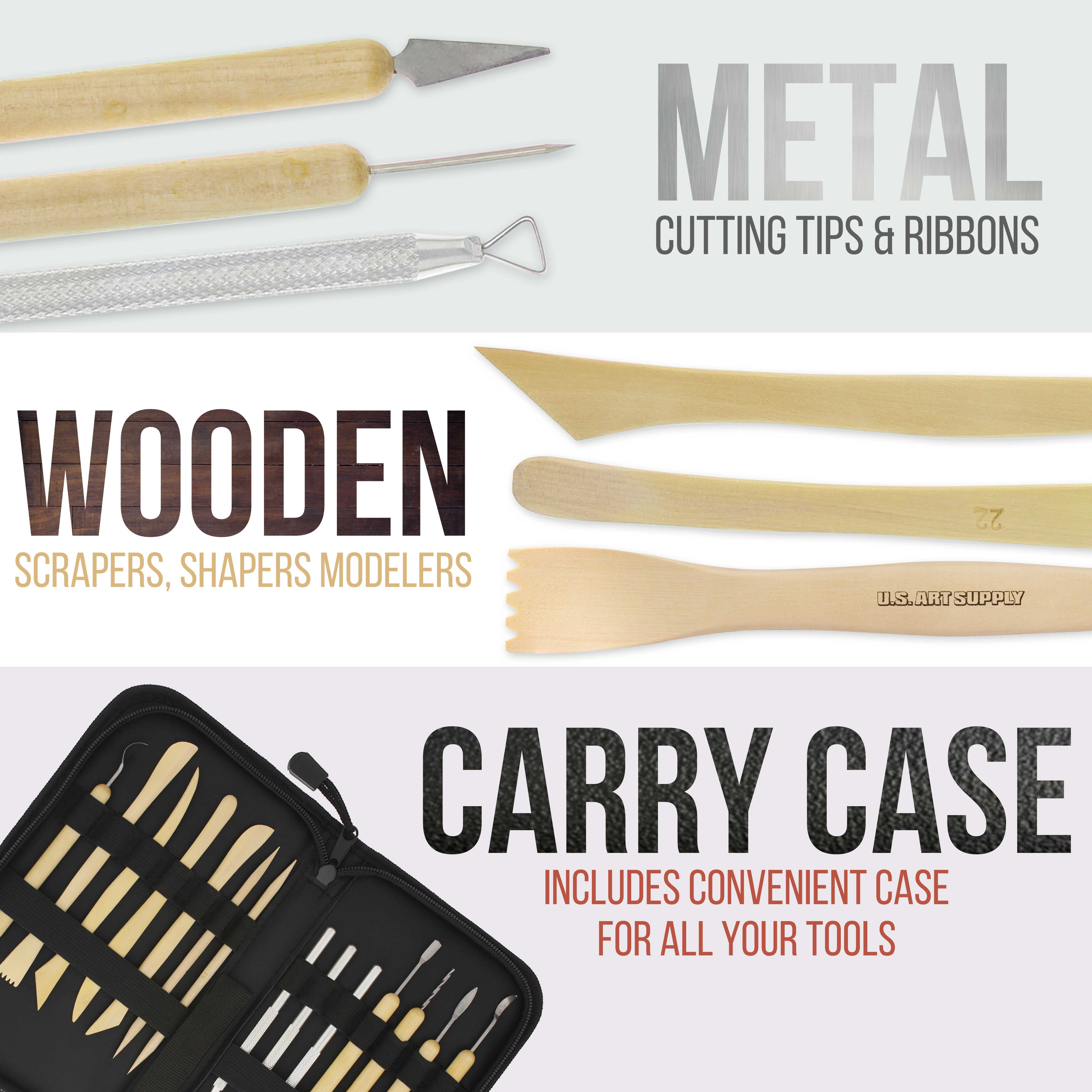 14-Piece Pottery & Clay Tools Set with Canvas Case - Essential Sculpting & Ceramics Kit for Artists, Hobbyists & Students - Perfect for Pottery Making, Clay Modeling & Easy Storage