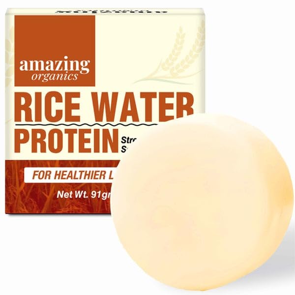 Organic Rice Water Hair Growth Bar - Natural Shampoo Alternative for Stronger, Longer Hair | Sulfate-Free & Vegan for Daily Hair Care & Scalp Nourishment | Perfect for Damaged Hair Repair & Thinning Hair Treatment
