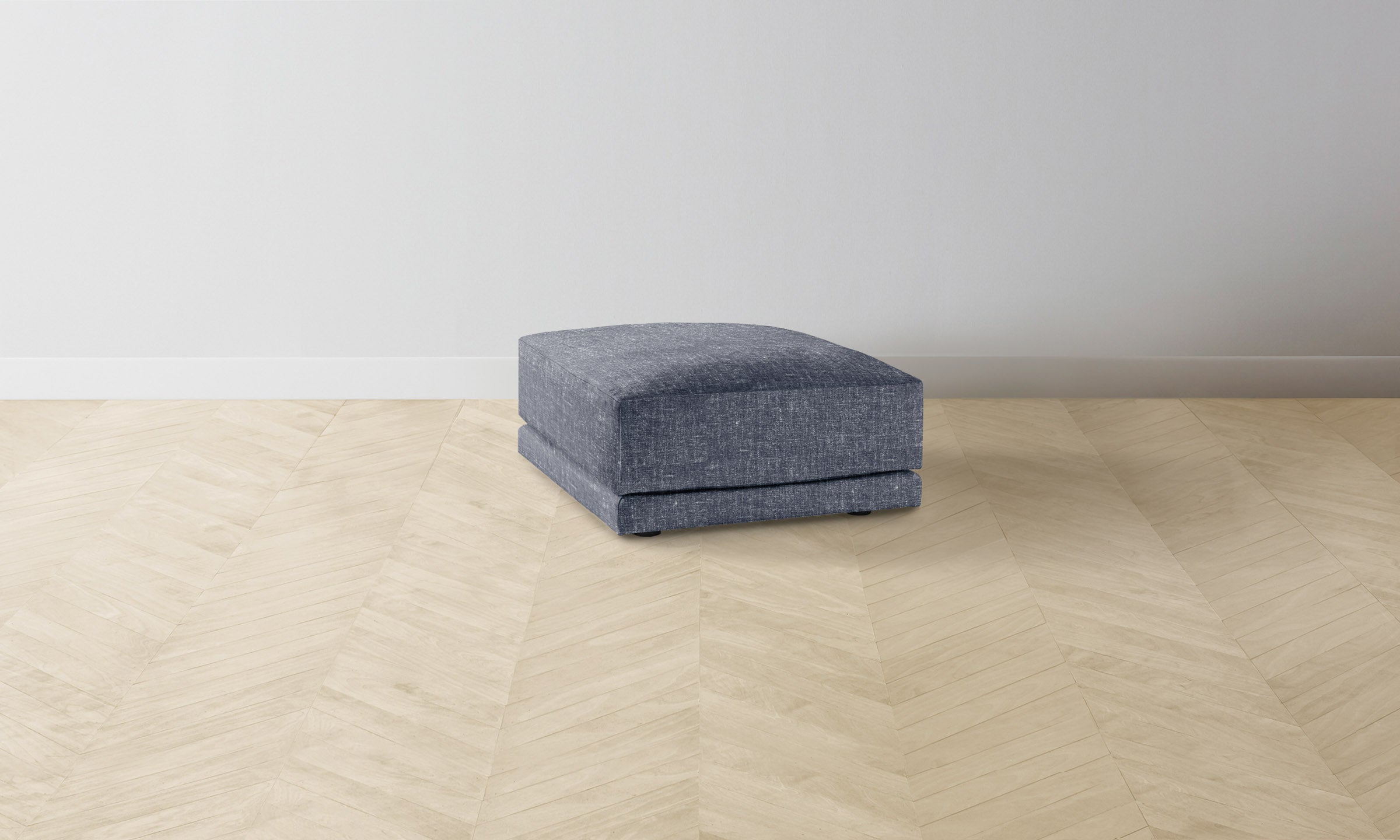 The Jones Ottoman - Heritage Belgian Linen Lake Blue Storage Bench | Modern Living Room Furniture for Small Spaces | Perfect for Home Decor, Bedroom & Entryway Seating