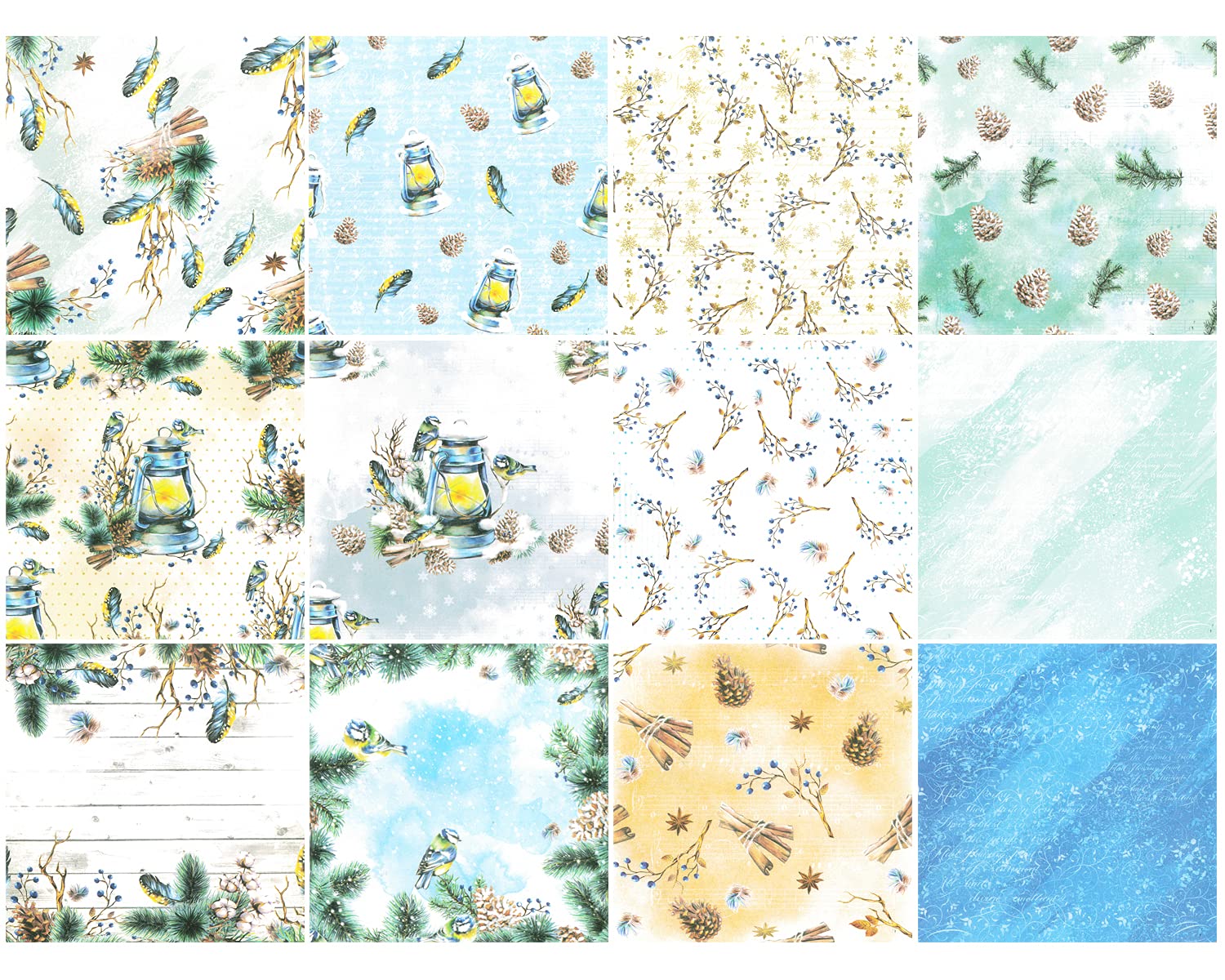 Allydrew 6x6 Inch Winter Themed Single-Sided Scrapbook Paper for Arts & Crafts, Scrapbooking, Card Making - Perfect for DIY Projects, Holiday Cards, and Seasonal Decorations
