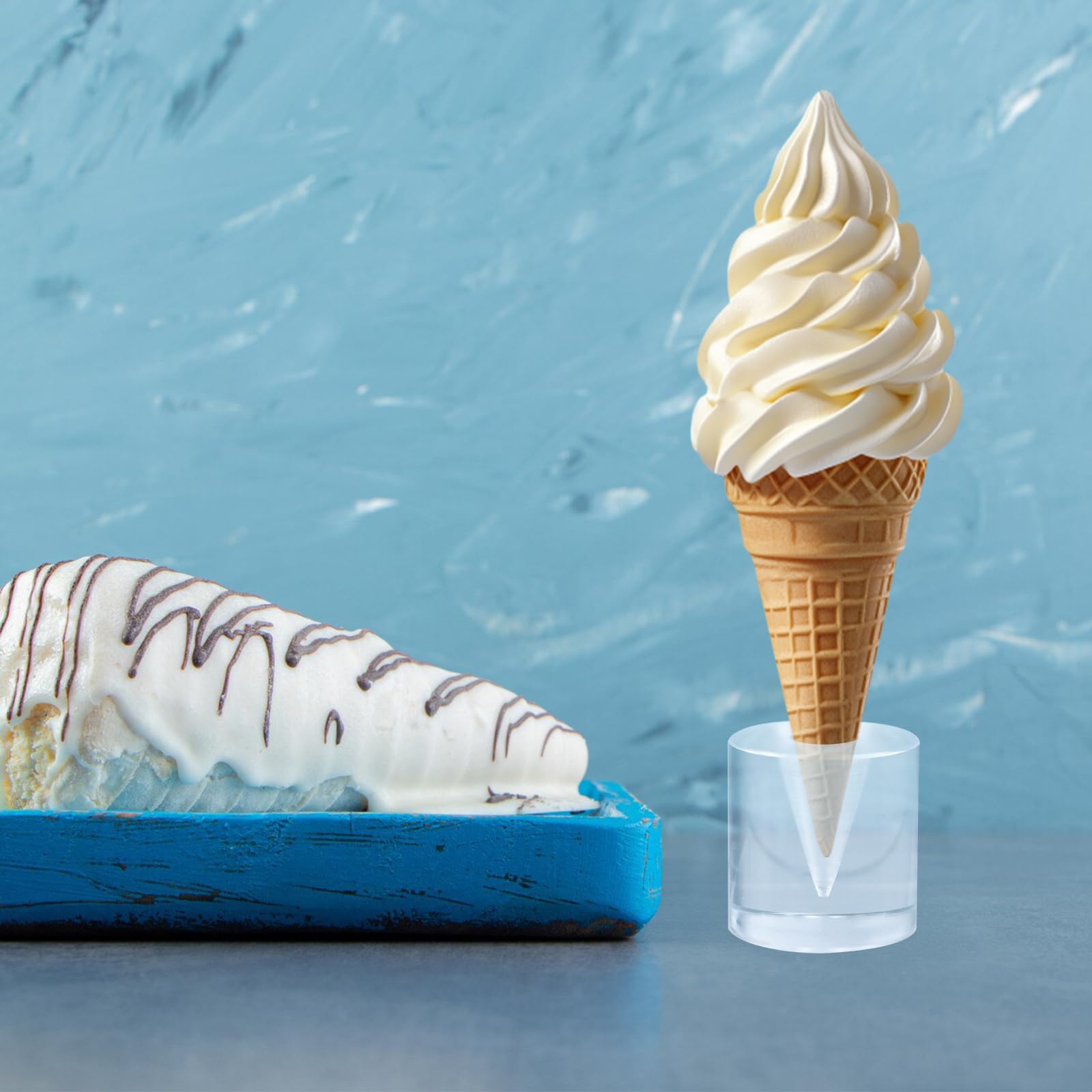 Premium Clear Acrylic Ice Cream Cone Display Stand - 1.18x1.18x1.18 Inch (Pack of 4) - Perfect for Dessert Shops, Bakeries, and Party Decorations