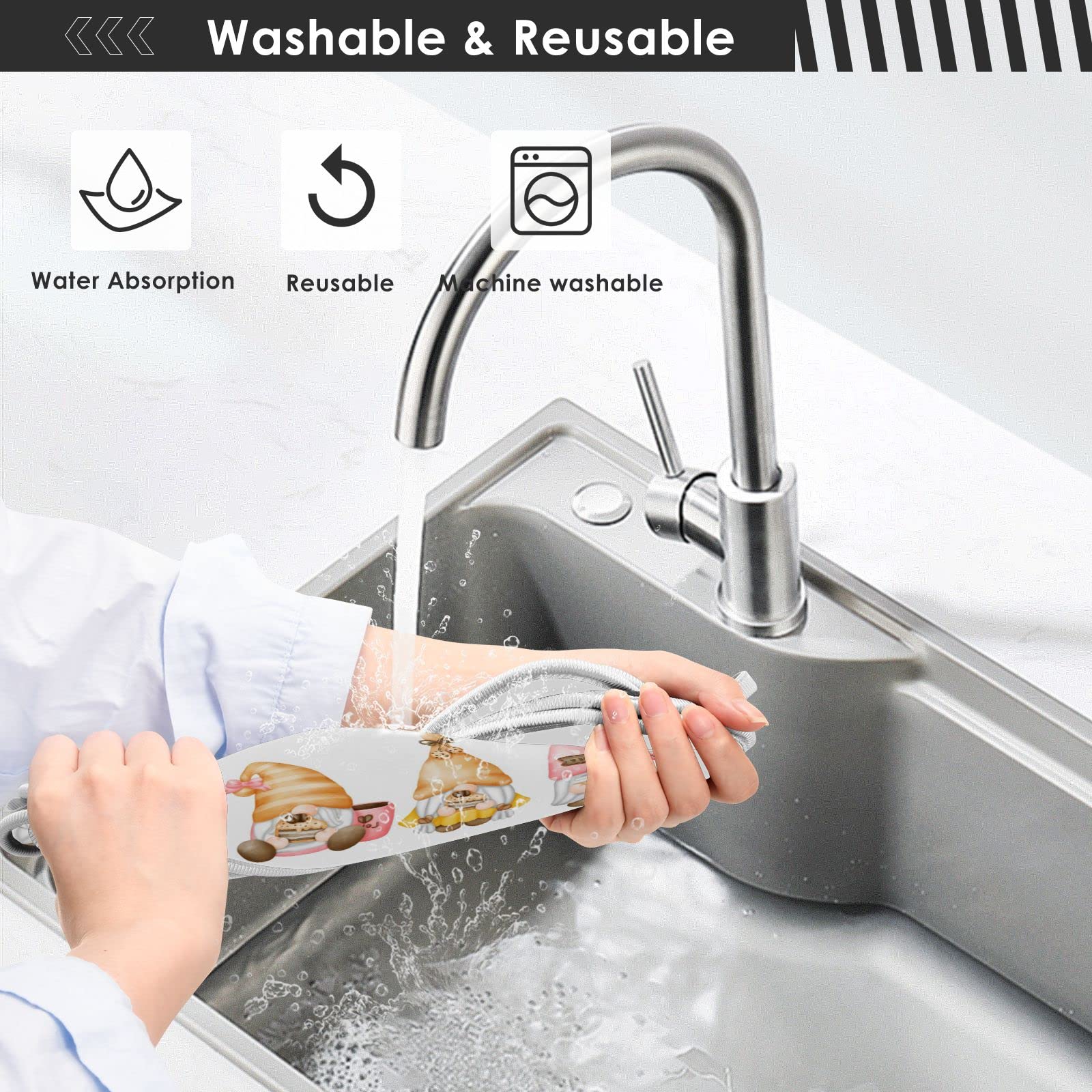 **Absorbent Sink Splash Guard Mat for Coffee Lovers - Fast Drying Kitchen Faucet Drip Catcher, Countertop Pad (2-Pack) - Perfect for Coffee Bars, Kitchens & RV Sinks**