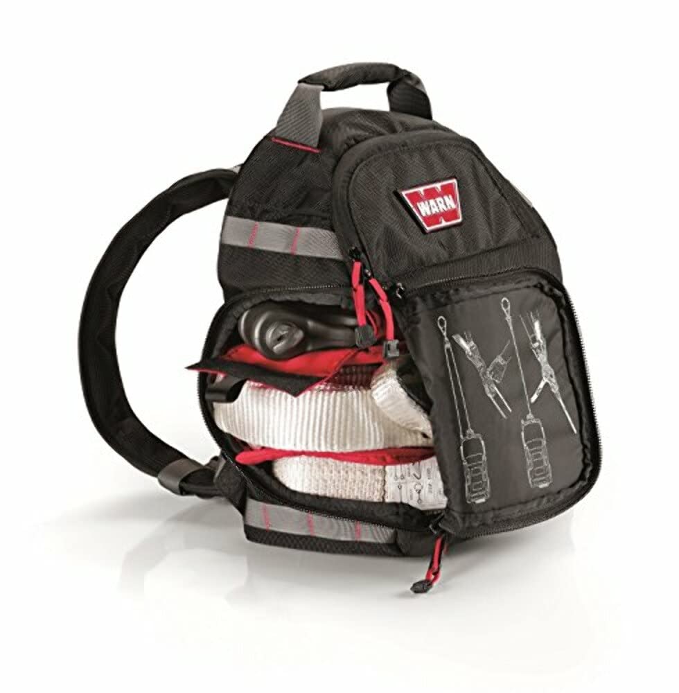 WARN 95510 Epic Trail Gear: Heavy Duty Accessory Backpack & Storage Bag for Off-Road Adventures - Waterproof Black Utility Pack for Hiking, Camping & Outdoor Gear Organization
