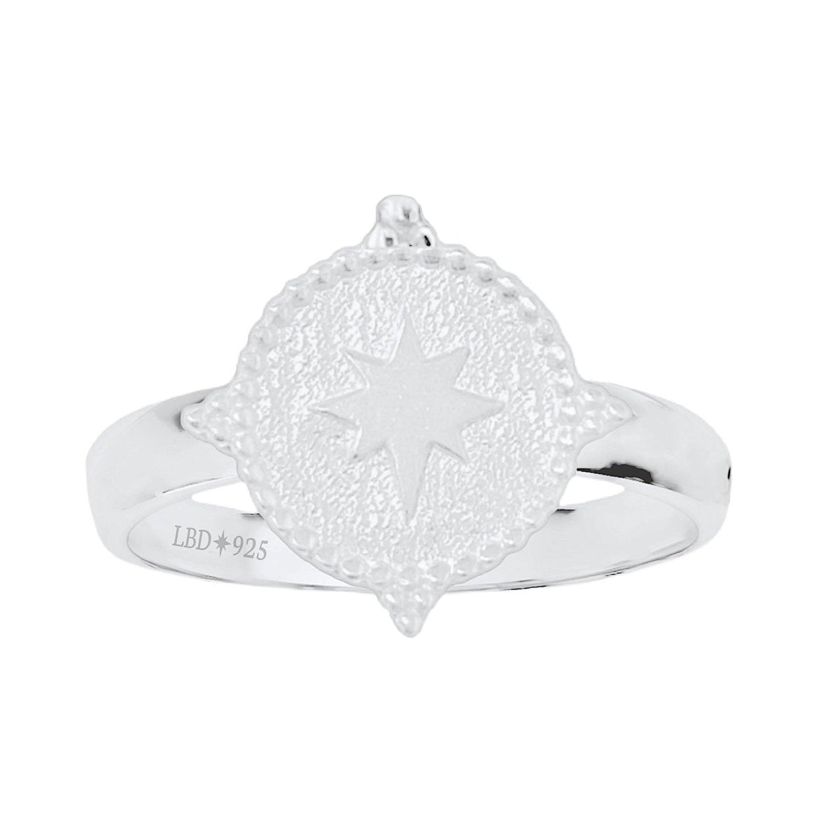 Laihas Prestige Southern Star Sterling Silver Signet Ring for Men & Women - Elegant 925 Silver Jewelry Gift for Birthday, Anniversary & Special Occasions