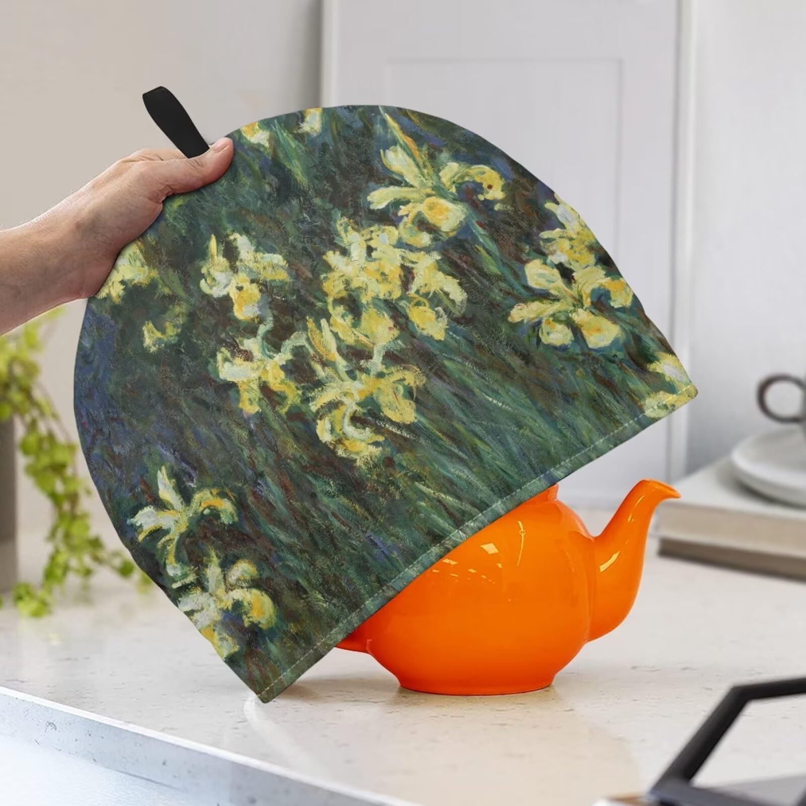Large Insulated Tea Cozy for Teapot - Oil Painting Design Lightweight Kettle Cover - Perfect for Teapots, Kettles & French Press - Keep Warm & Dust-Free for Afternoon Tea, Coffee Breaks & Kitchen Decor