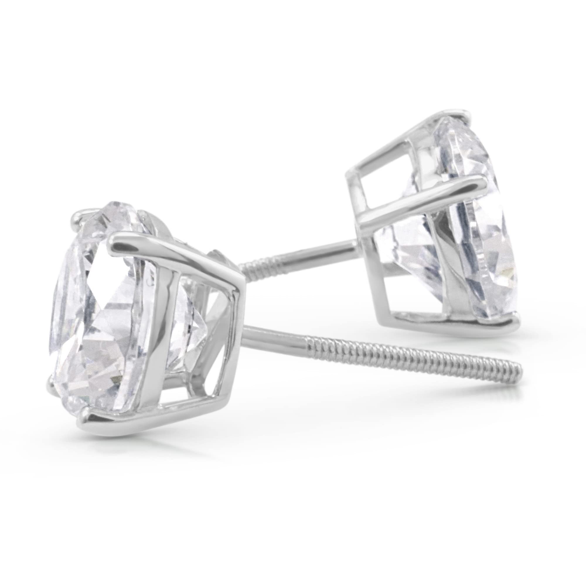 925 Sterling Silver Stud Earrings for Women & Men - 1-2 Carat Round Cut Lab Grown Diamond or Moissanite Earrings | Hypoallergenic Luxury Jewelry Gift for Anniversary, Birthday & Special Occasions | Perfect for Everyday Wear, Date Nights & Formal Events