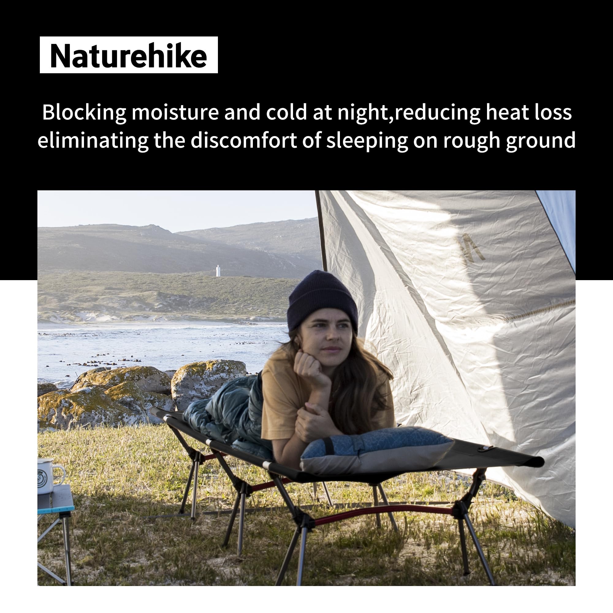 Naturehike ArmyWild Camping Cot with Leg Extenders - Ultralight Folding Backpacking Cot Supports 330lbs - Portable Camping Bed for Outdoor Adventures, Hiking, Travel & Home Use - Perfect for Camping, Backpacking & Emergency Preparedness