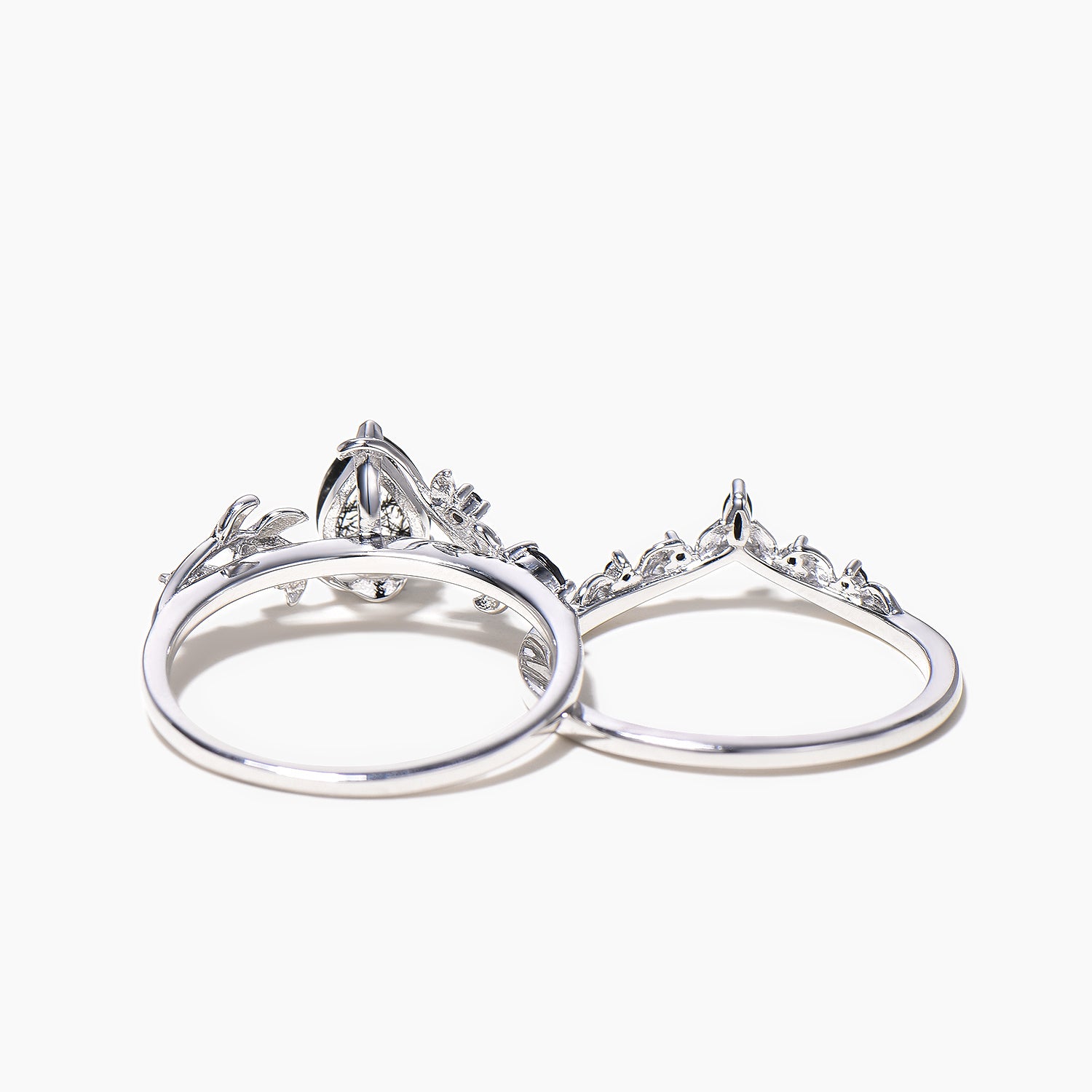 Natural Black Rutilated Quartz Teardrop Ring - Elegant Bridal Jewelry Set for Weddings, Engagements & Special Occasions