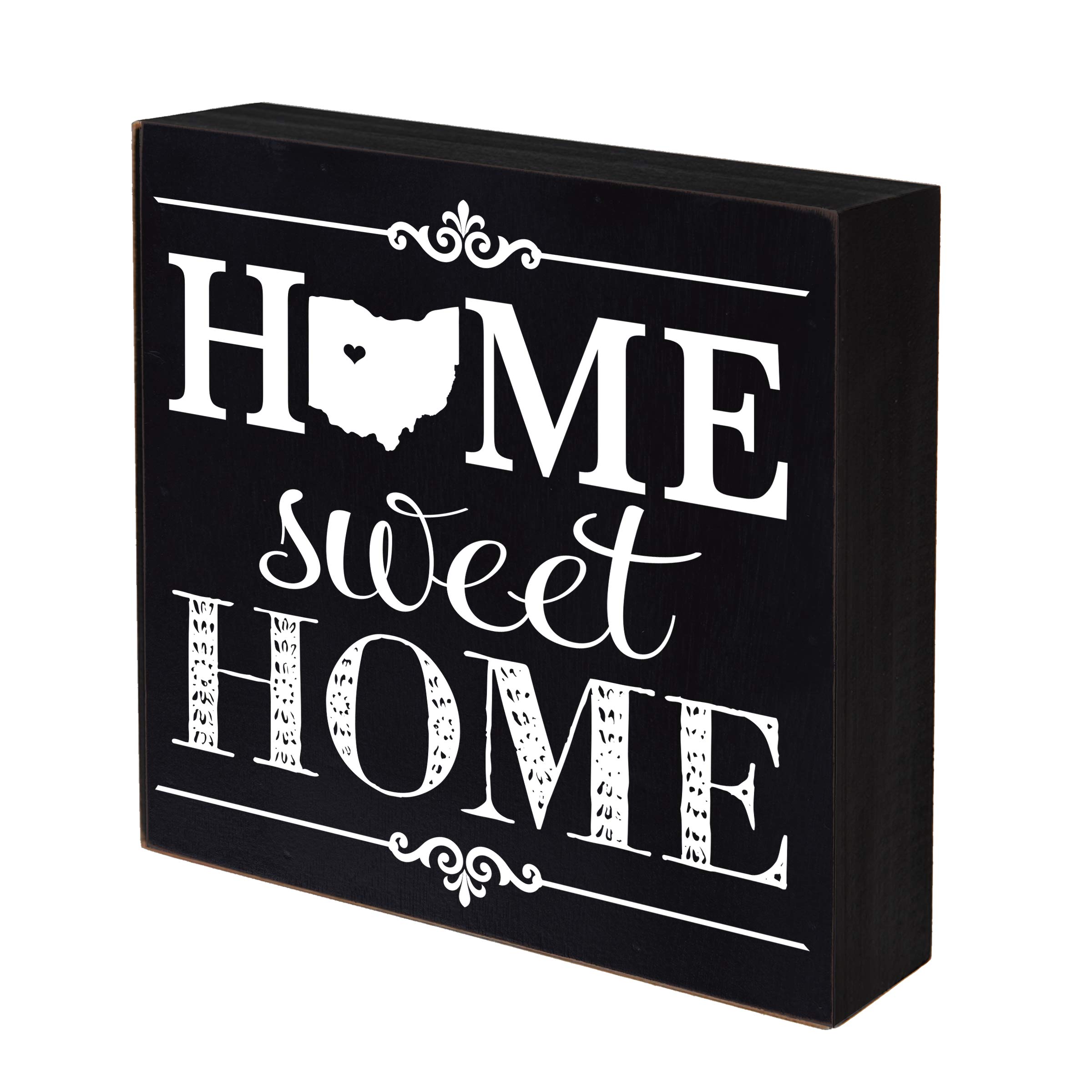LifeSong Milestones Ohio Home State Shadow Box - 6x6 Black Wooden Keepsake for Wall Decor, Shelf Display & Housewarming Gifts - Perfect for Family Memories, Home Sweet Home Decor & New Home Celebrations