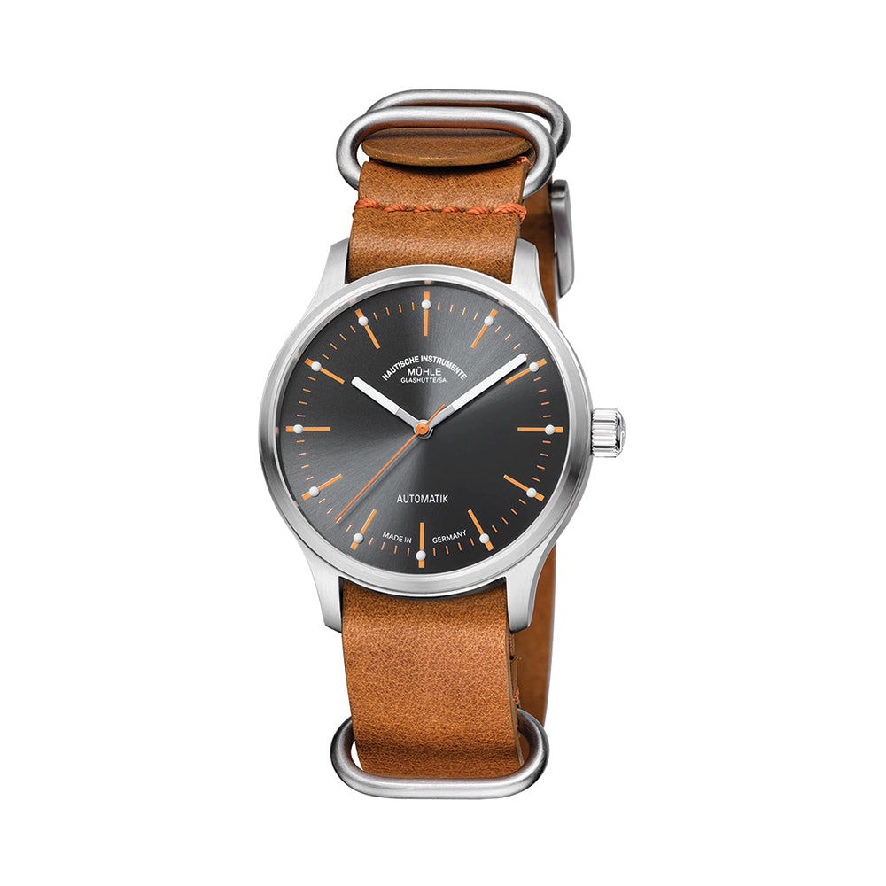Panova Grey 40mm Genuine Leather Two-Piece Watch Strap - Perfect for Dress Watches & Formal Occasions