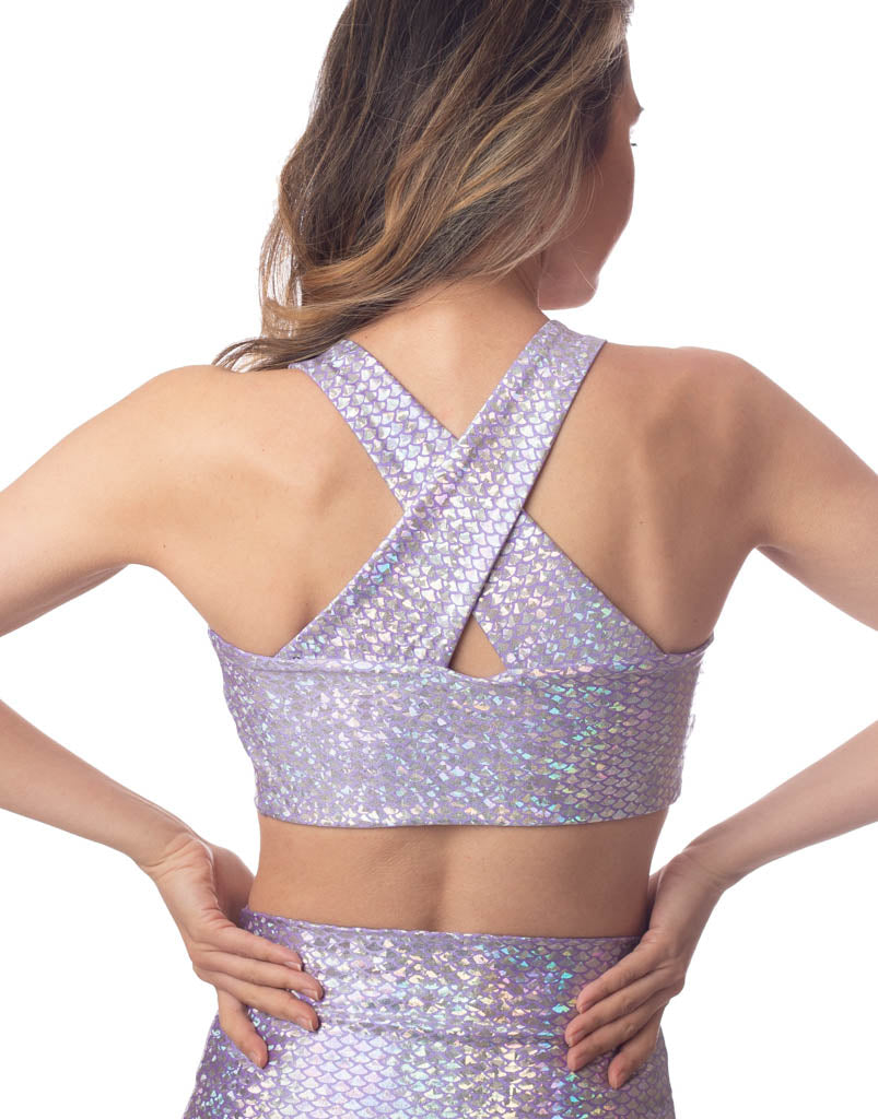 Lavender Mermaid Crop Top - Women's Trendy Summer Fashion for Beach, Festival & Casual Wear