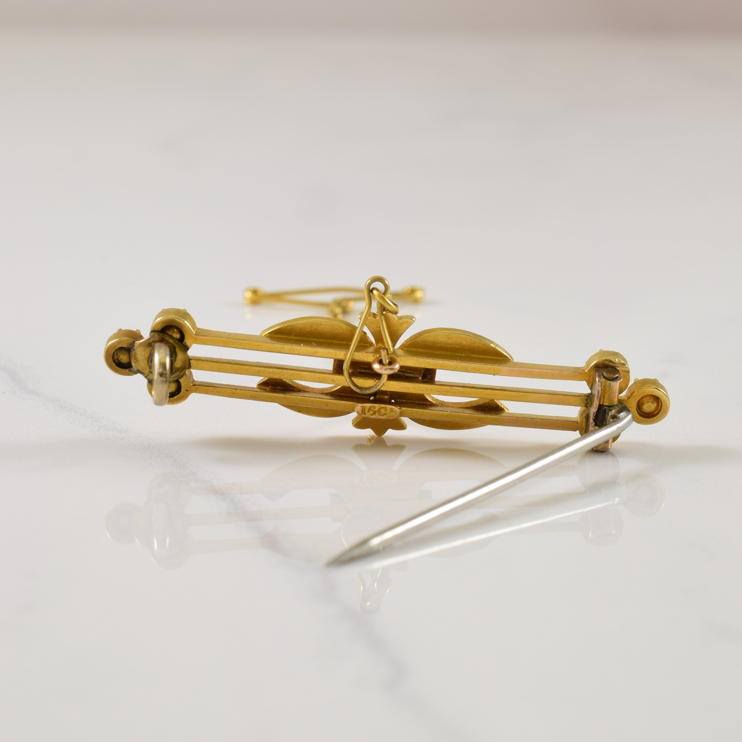 Antique Seed Pearl Brooch - 0.60 Carat Total Weight (CTW) Vintage Jewelry - Perfect for Weddings, Parties & Special Occasions