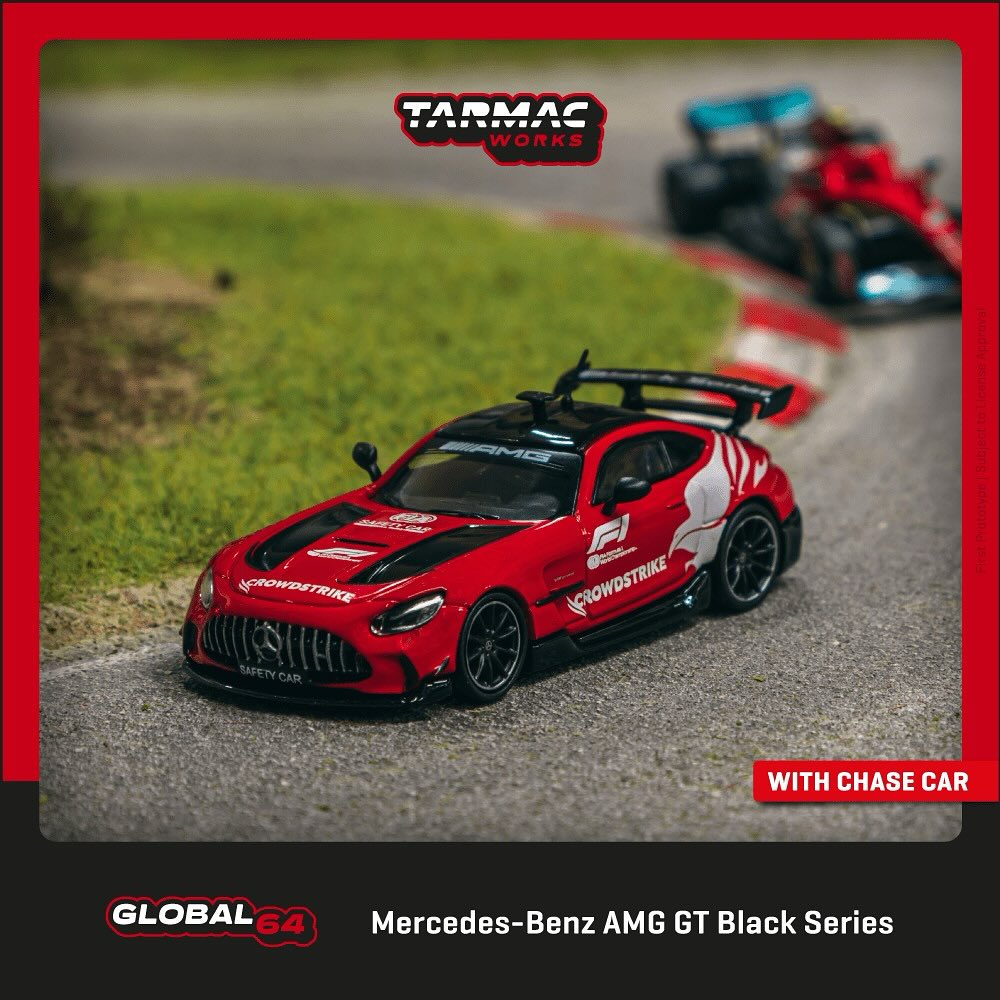 Tarmac Works 1:64 Scale Mercedes Benz AMG GT Black Series Diecast Model Safety Car - Red Collectible Toy Car for Racing Enthusiasts & Display Collections