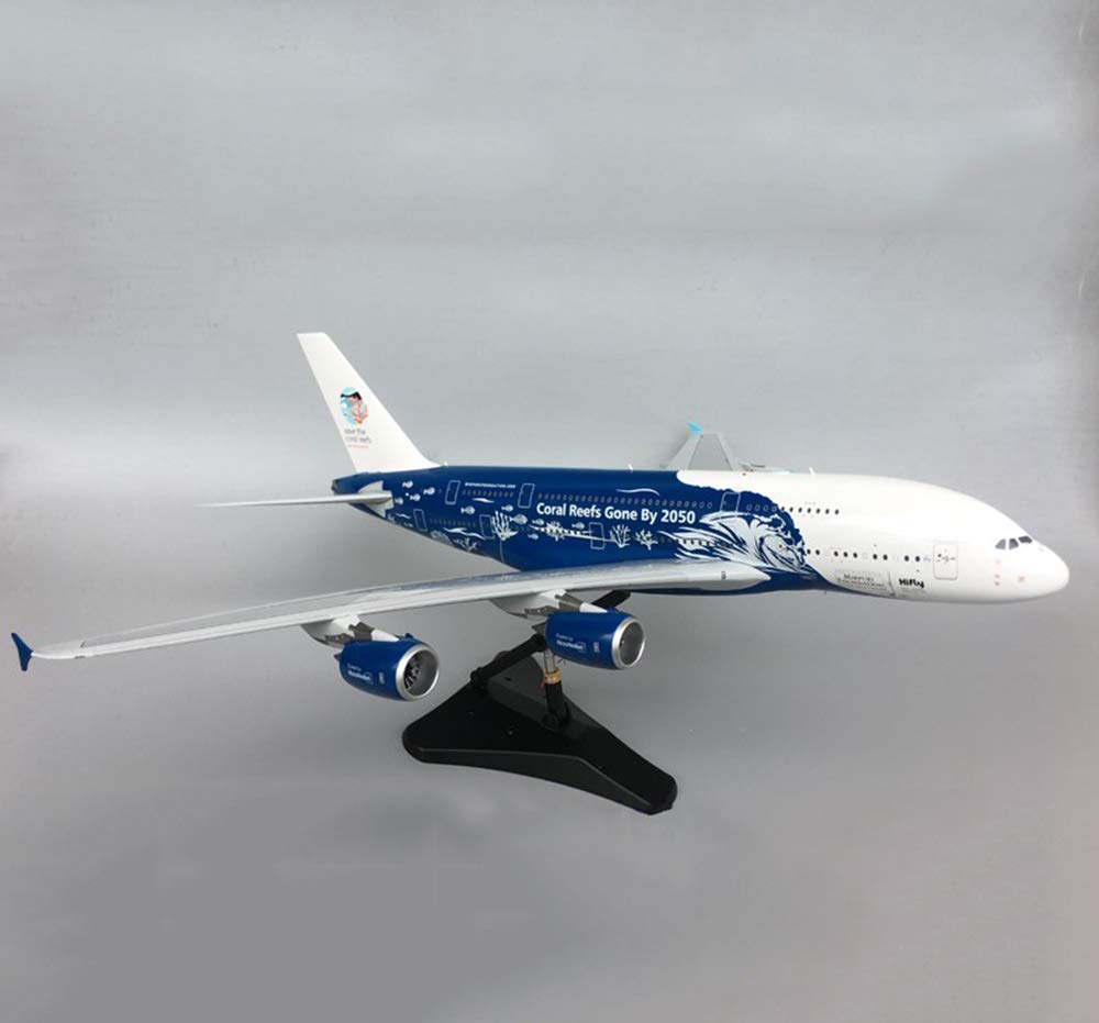 1/200 Scale CMO Airbus A380-800 Portugal HiFly Airlines Metal Die-Cast Model Plane - 14.3x15.7 Inch Collectible Aircraft for Aviation Enthusiasts, Home Office Decor & Unique Gifts for Pilots