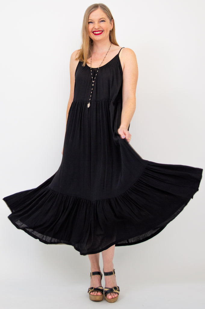 Boha Dress for Women - Elegant Black Flowy Maxi Dress | Perfect for Beach, Vacation & Summer Outfits