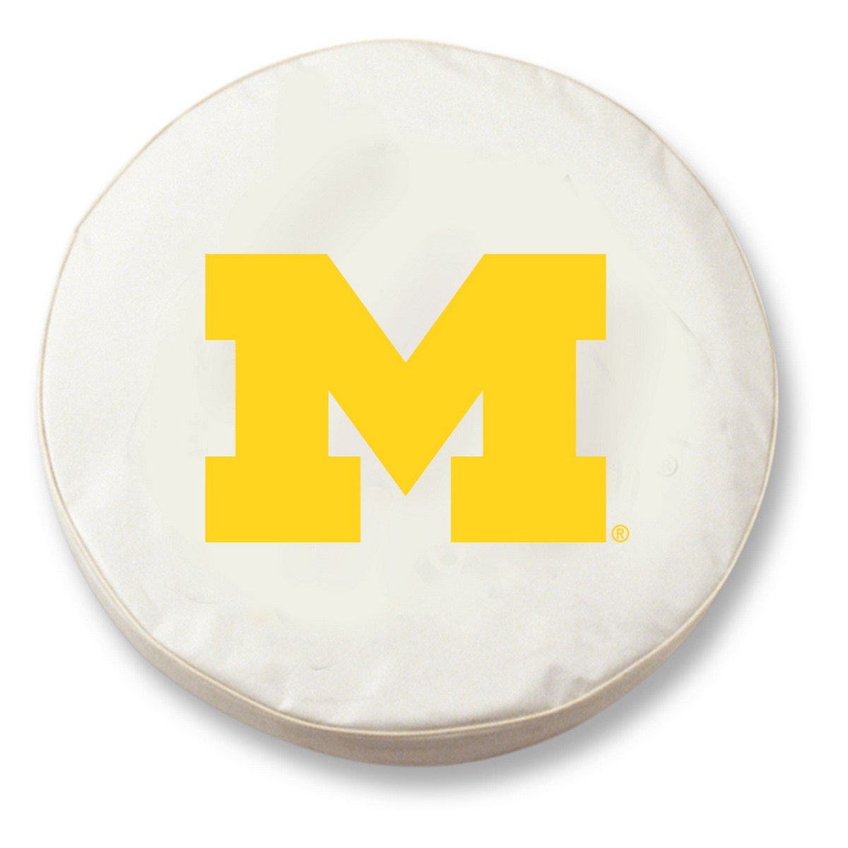 Holland Bar Stool Co. Michigan Wolverines White Vinyl Custom Fit Spare Tire Cover - Durable Car Accessory for SUVs, Trucks & Tailgating