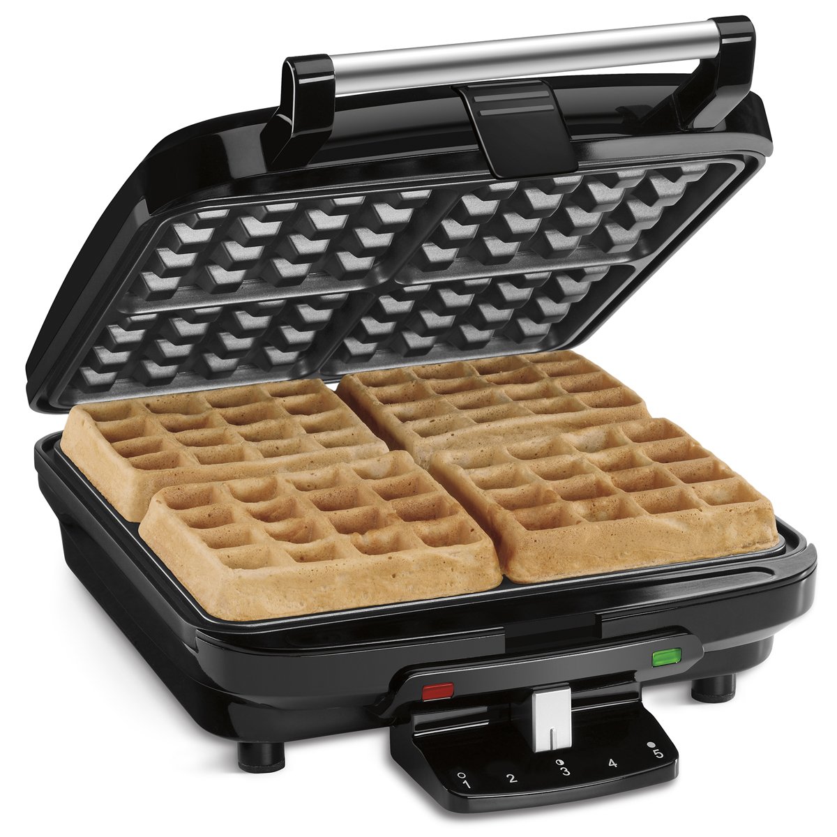 Cuisinart 4-Slice Belgian Waffle Maker - Stainless Steel Silver WAF-150C - Perfect for Breakfast, Brunch & Family Gatherings