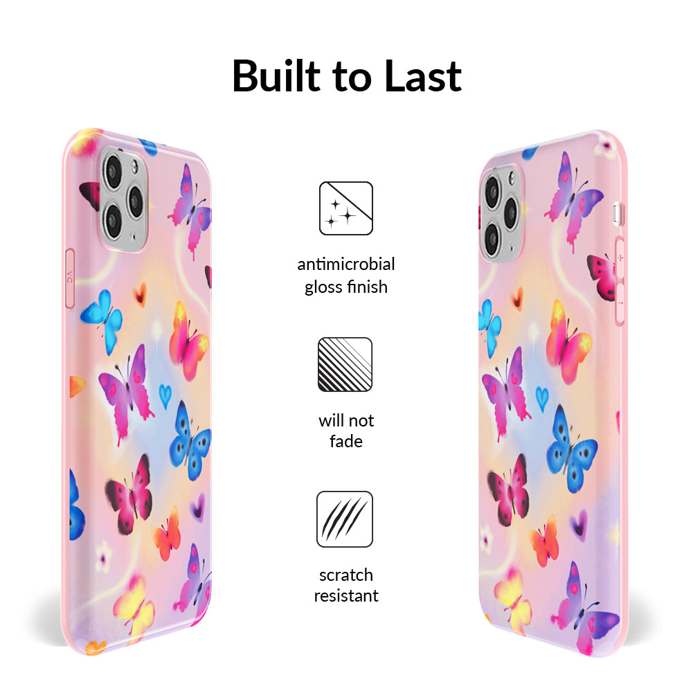 Aura Butterfly iPhone Case - Elegant Floral Design Protective Cover for iPhone 12/13/14/15 Pro Max - Perfect for Everyday Use, Travel & Special Occasions