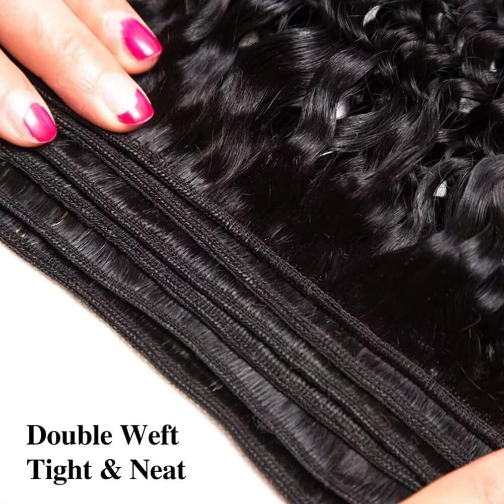Yavida Brazilian Water Wave Human Hair Bundles 20 22 24 Inch - Unprocessed Remy Hair Weft Extensions for Natural Wet & Wavy Look | Perfect for Braiding, Sew-in Weaves & Protective Styles