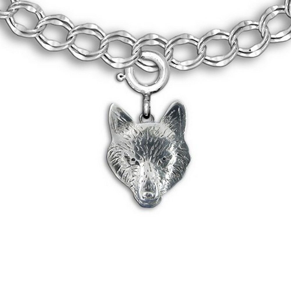 Handmade Sterling Silver Wolf Charm for Bracelet - Unique Wolf Jewelry Gift for Women - USA Crafted - Perfect for Nature Lovers & Boho Style Accessories