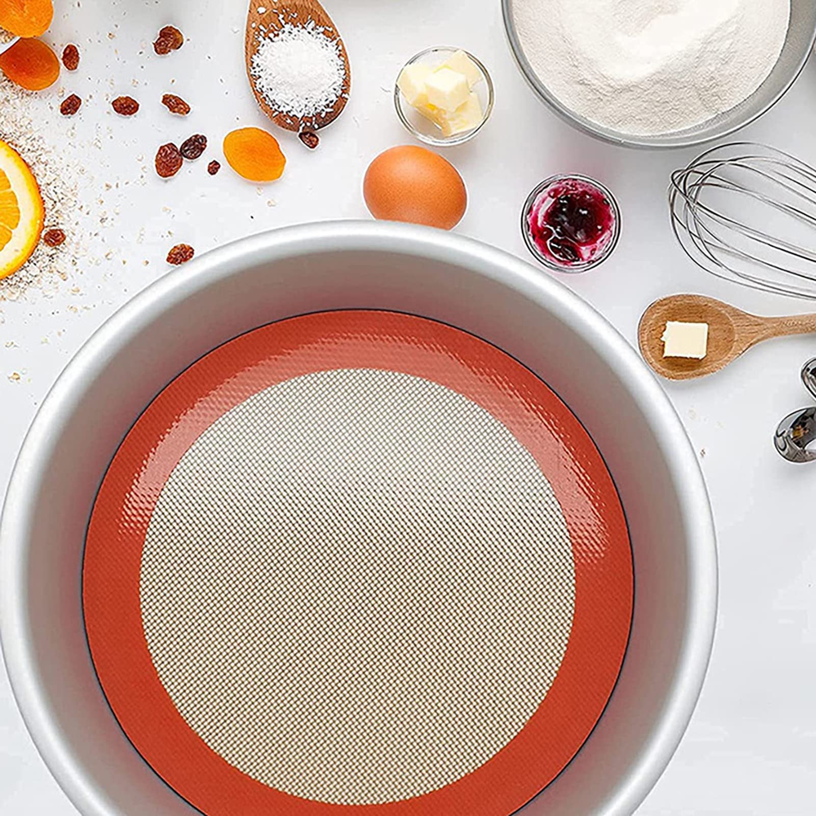 Non-Stick Silicone Baking Mat - Reusable, Heat-Resistant Round Baking Sheet for Cookies, Pastries & Bread - Perfect for Kitchen, Baking Trays & Oven Use
