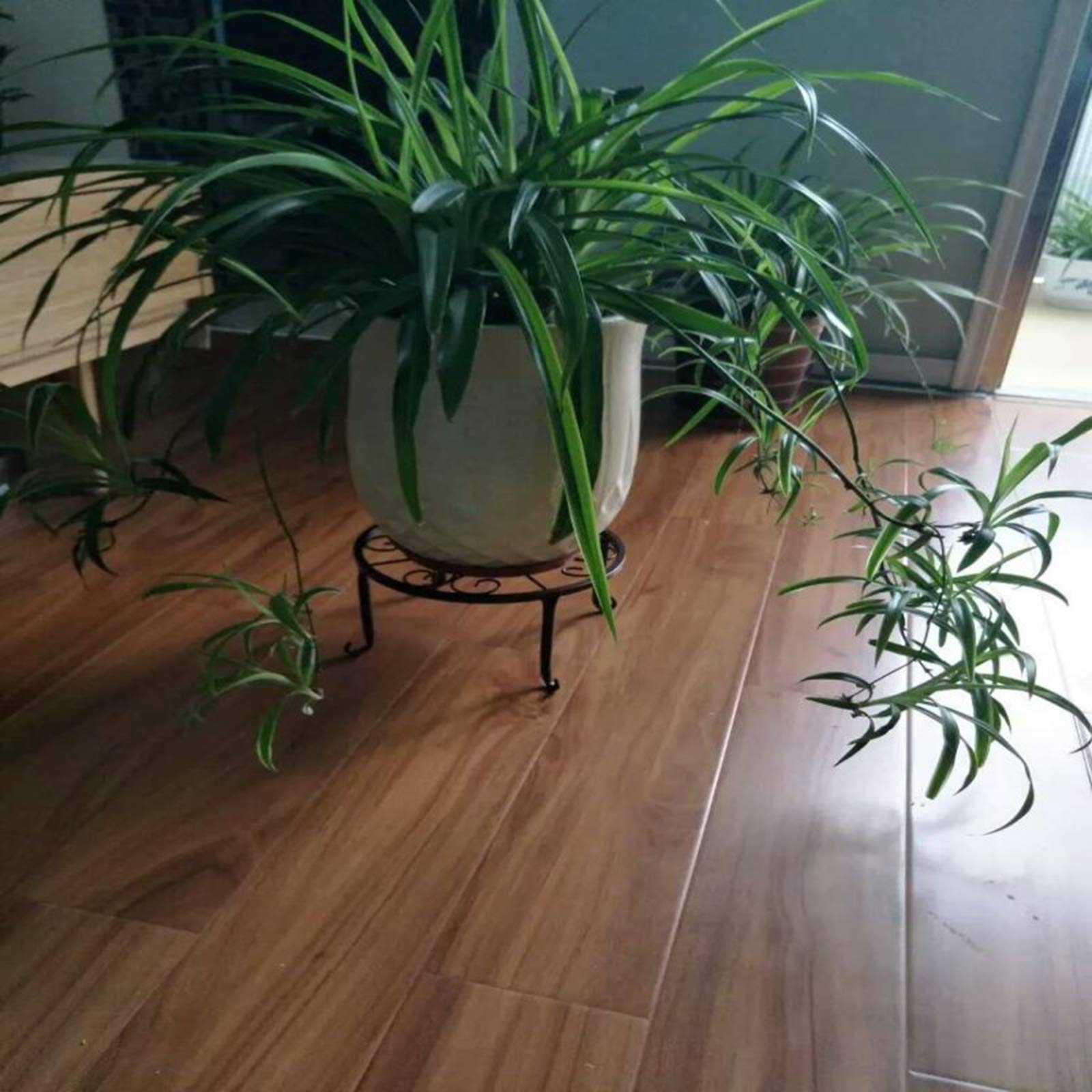3 Pack Black Metal Plant Stands for 9 Inch Round Flower Pots - Indoor Outdoor Garden, Patio, Balcony Decor - Perfect for Succulents, Herbs, and Small Plants