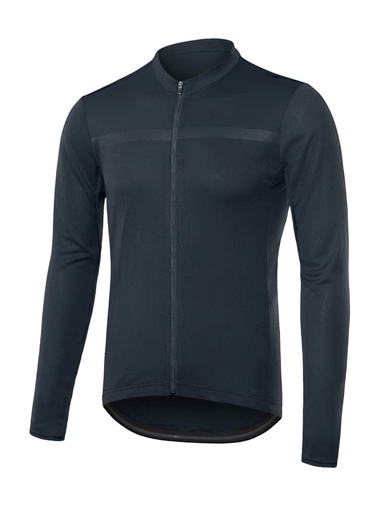 ARSUXEO Men's Cycling Jersey - Long Sleeve Slim Fit Bike Shirt for Road & Mountain Biking - Moisture Wicking & Breathable Cycling Top for Training & Outdoor Sports
