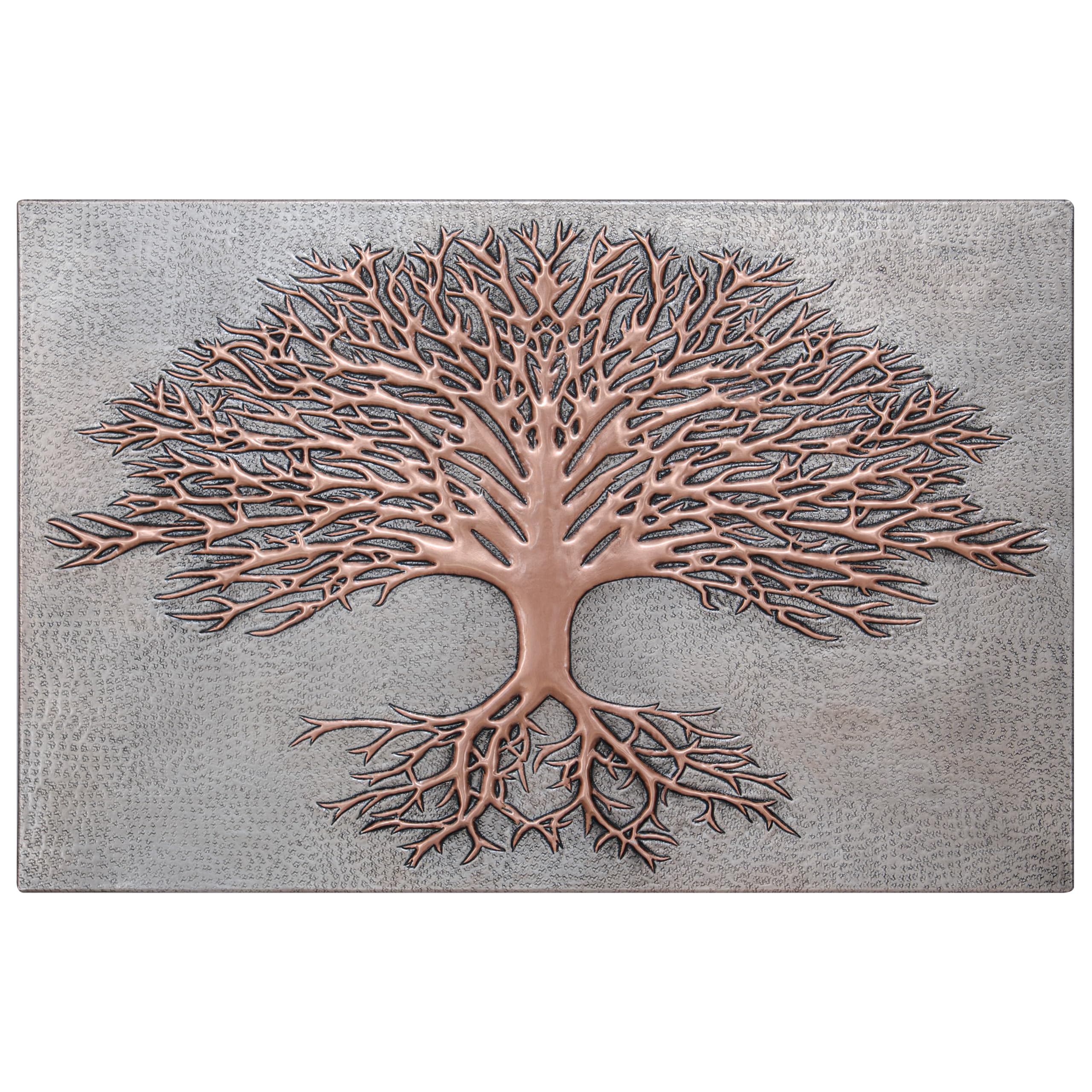 Handmade Customizable Copper Backsplash Panel - Tree of Life with Roots Design for Kitchen Wall Decor | Indoor & Outdoor Use | Gray & Copper Finish | Perfect for Modern Kitchens, Bathrooms, and Outdoor Living Spaces