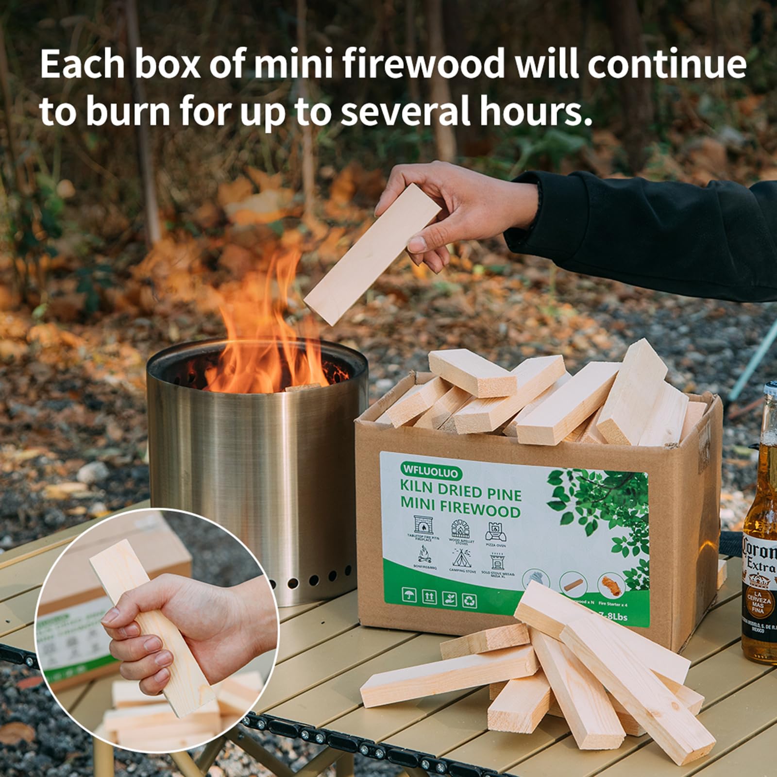 5'' Mini Kiln-Dried Pine Firewood for Solo Stove - Perfect for Mesa, Mesa XL, Tabletop Fire Pits, Wood Stoves & Pizza Ovens | Camping, Backyard Bonfires & Outdoor Cooking Accessories