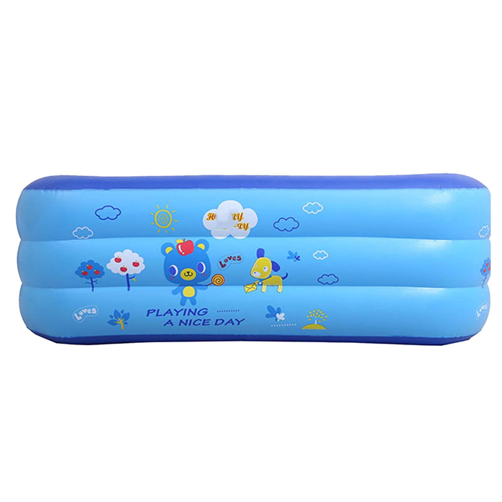 59x39x28 Inch Large Inflatable Swimming Pool for Kids & Adults - Durable Blow Up Pool for Backyard, Outdoor Family Fun - Rectangular Above Ground Inflatable Lounge Pool for Summer Parties, Water Play & Relaxation
