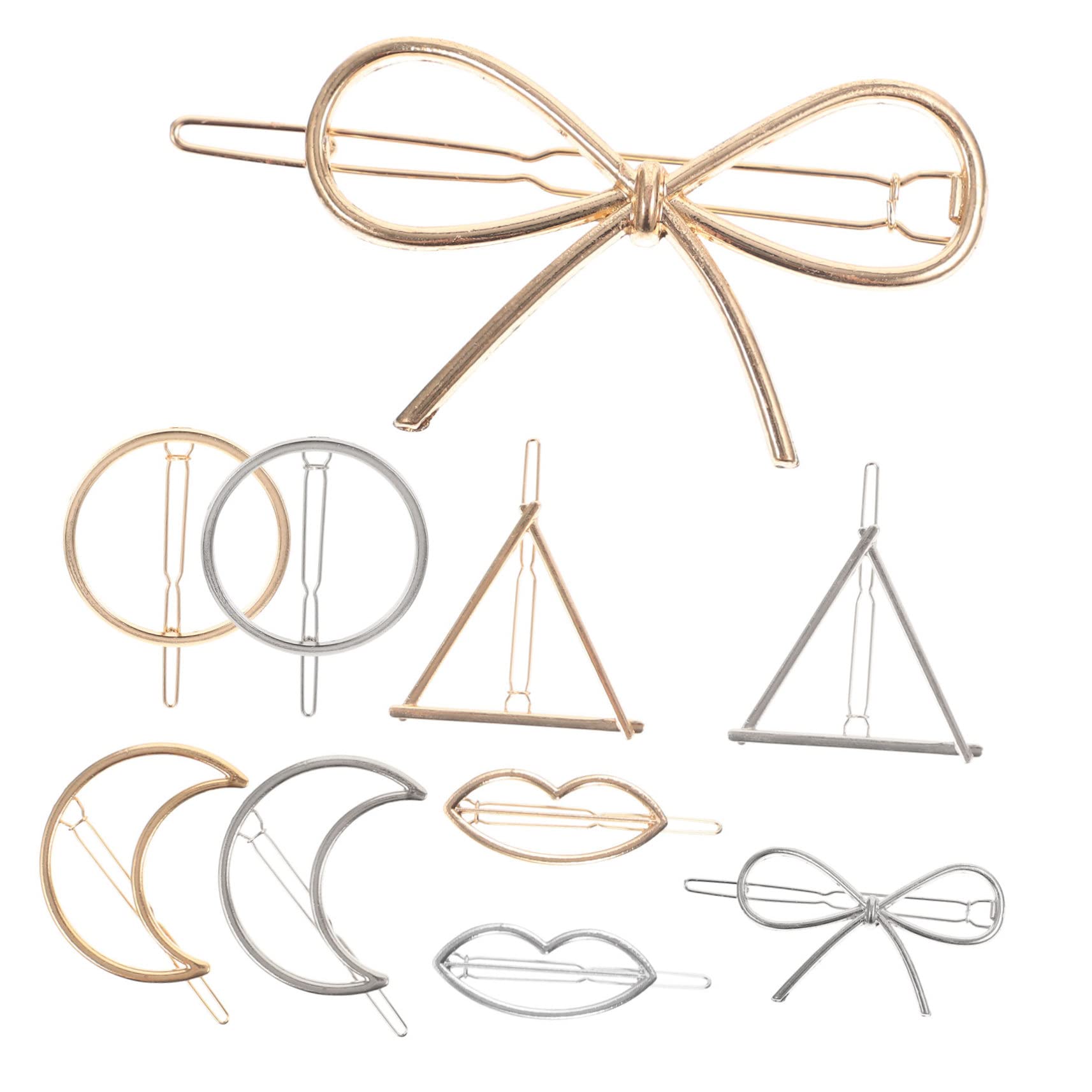 Beaupretty 10pcs Metal Snap Hair Clips for Curly Hair - Moon Barrettes Braided Hair Clips for Women & Girls, Perfect for Styling, Braiding, and Securing Curls (Great for Daily Use, Parties, and Special Occasions)