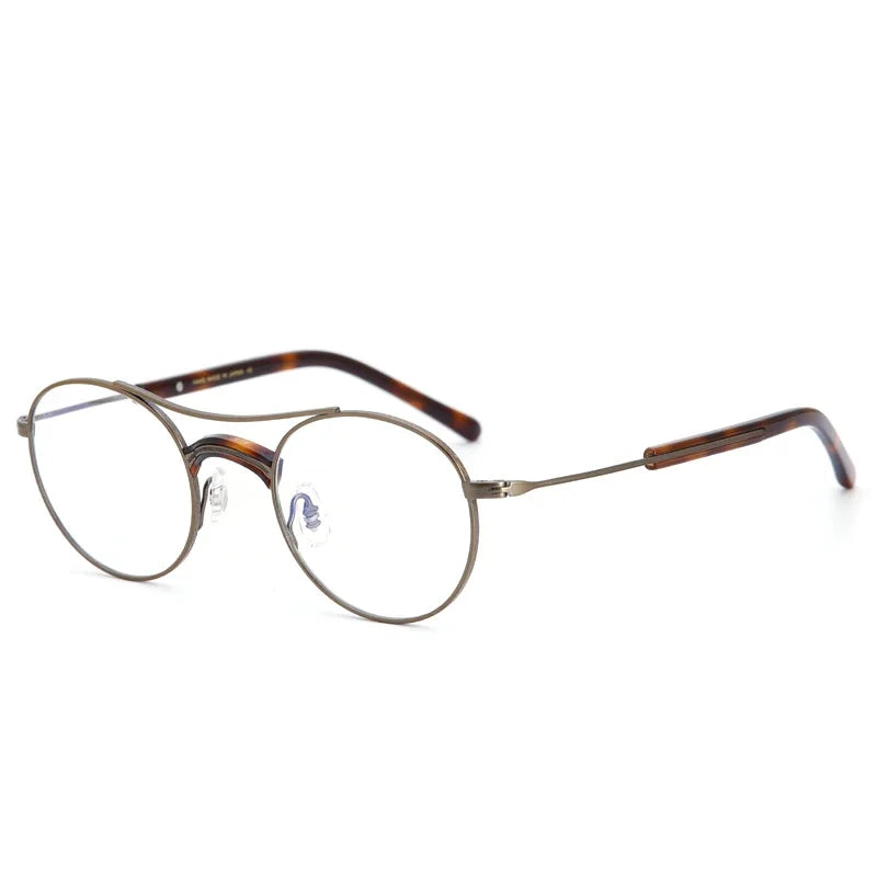 Stylish Aror Women's Full Rim Round Double Bridge Acetate & Titanium Eyeglasses Frame 749106 - Perfect for Office, Reading & Fashion Accessories