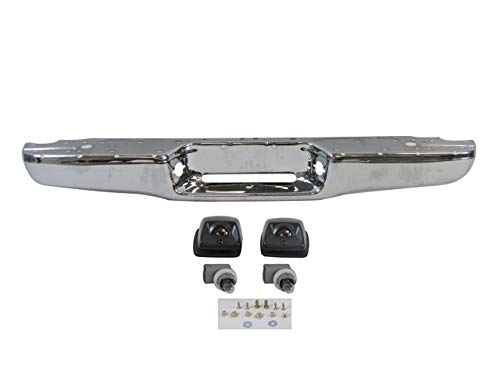 Chrome Rear Step Bumper Face Bar with License Plate Light for 1995-2004 Toyota Tacoma Standard Bed - Off-Road Protection & Truck Accessories Upgrade