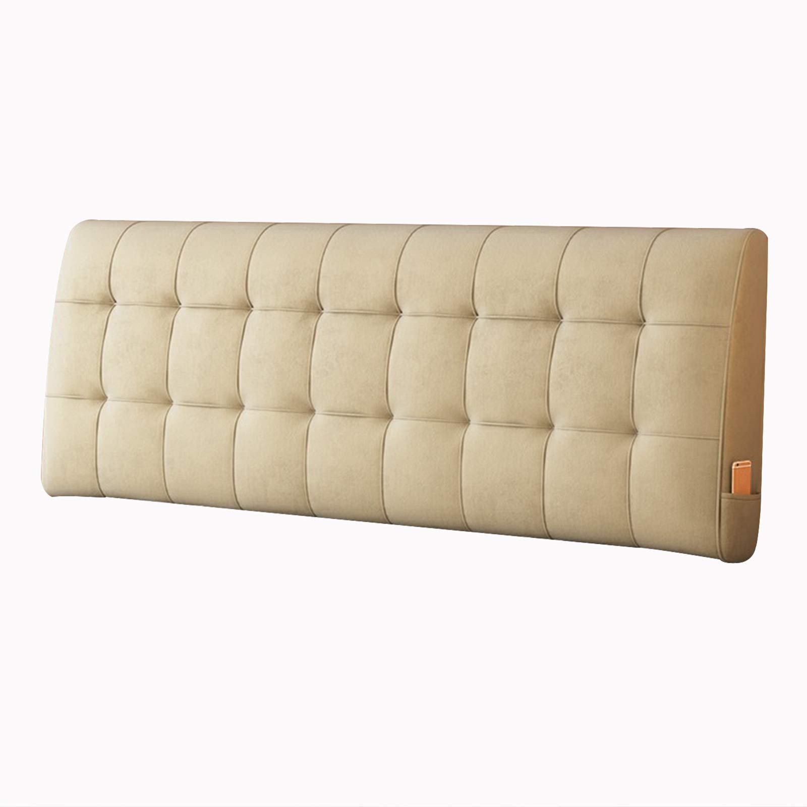 Premium Bedside Back Cushion - Ergonomic Reading Backrest with Sponge Filling & Removable Beige Cover (180x60x10cm) - Perfect for Reading in Bed, Watching TV, or Relaxing on the Floor