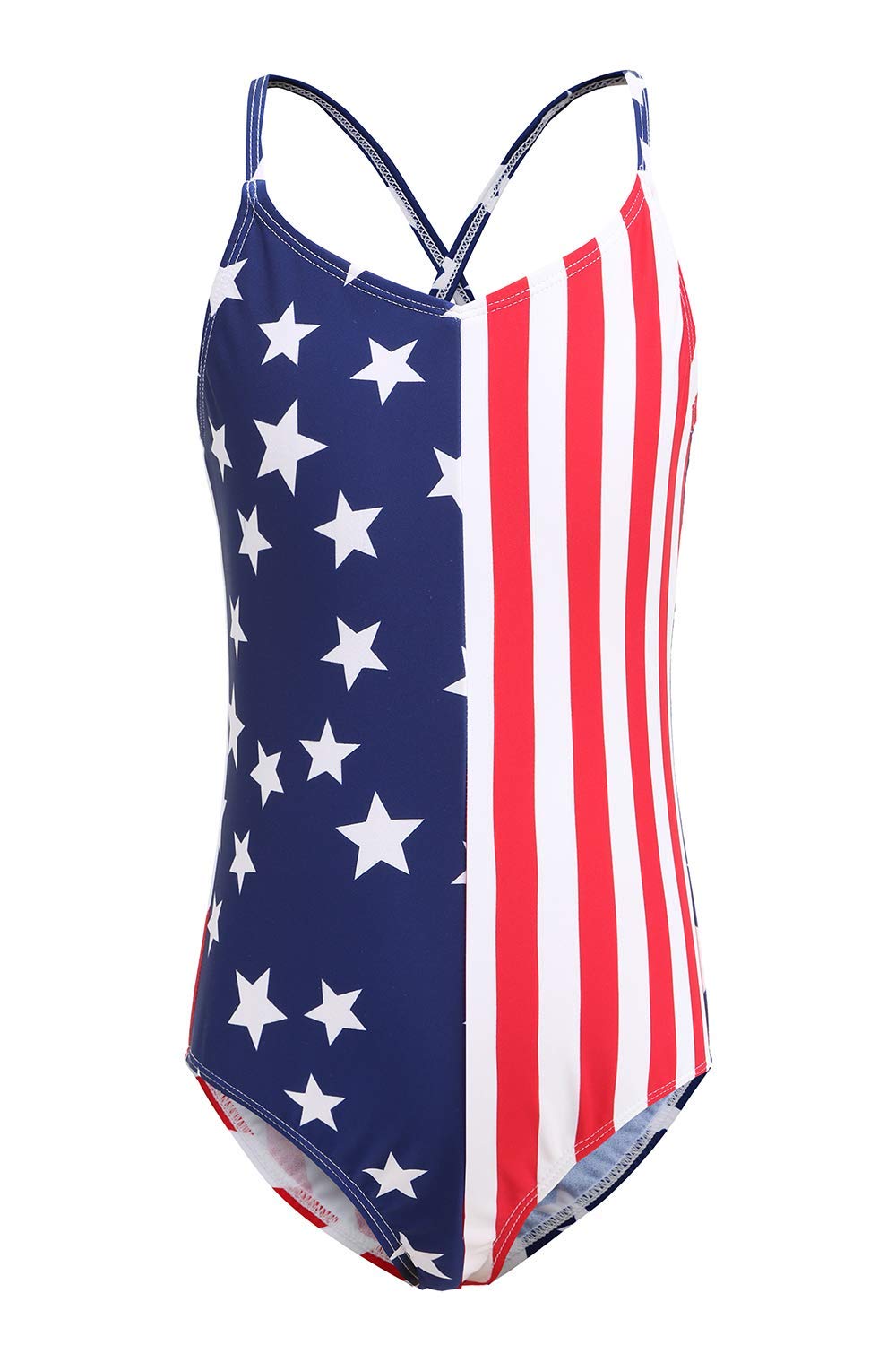 Girls' Striped Rainbow One Piece Swimsuits - Cute Bathing Suit for Kids, Beach, Pool & Summer Water Activities