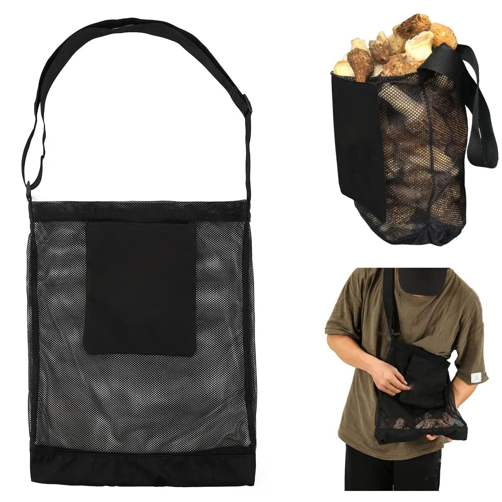 600D Oxford Cloth Harvesting Bag - Large Capacity Adjustable Shoulder Strap Fruit Vegetable Picking Bag for Mushroom Foraging, Apple Harvesting & Outdoor Gathering - Perfect for Farmers Market, Garden Harvest & Camping Trips