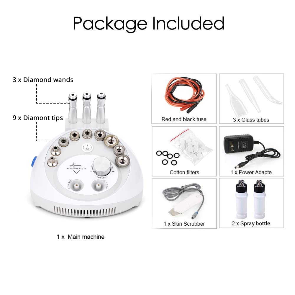Professional 4-in-1 Diamond Microdermabrasion Machine for Blackhead Removal & Deep Moisturizing - Facial Scrubber & Spatula Included - Perfect for At-Home Spa Treatments & Professional Skin Care