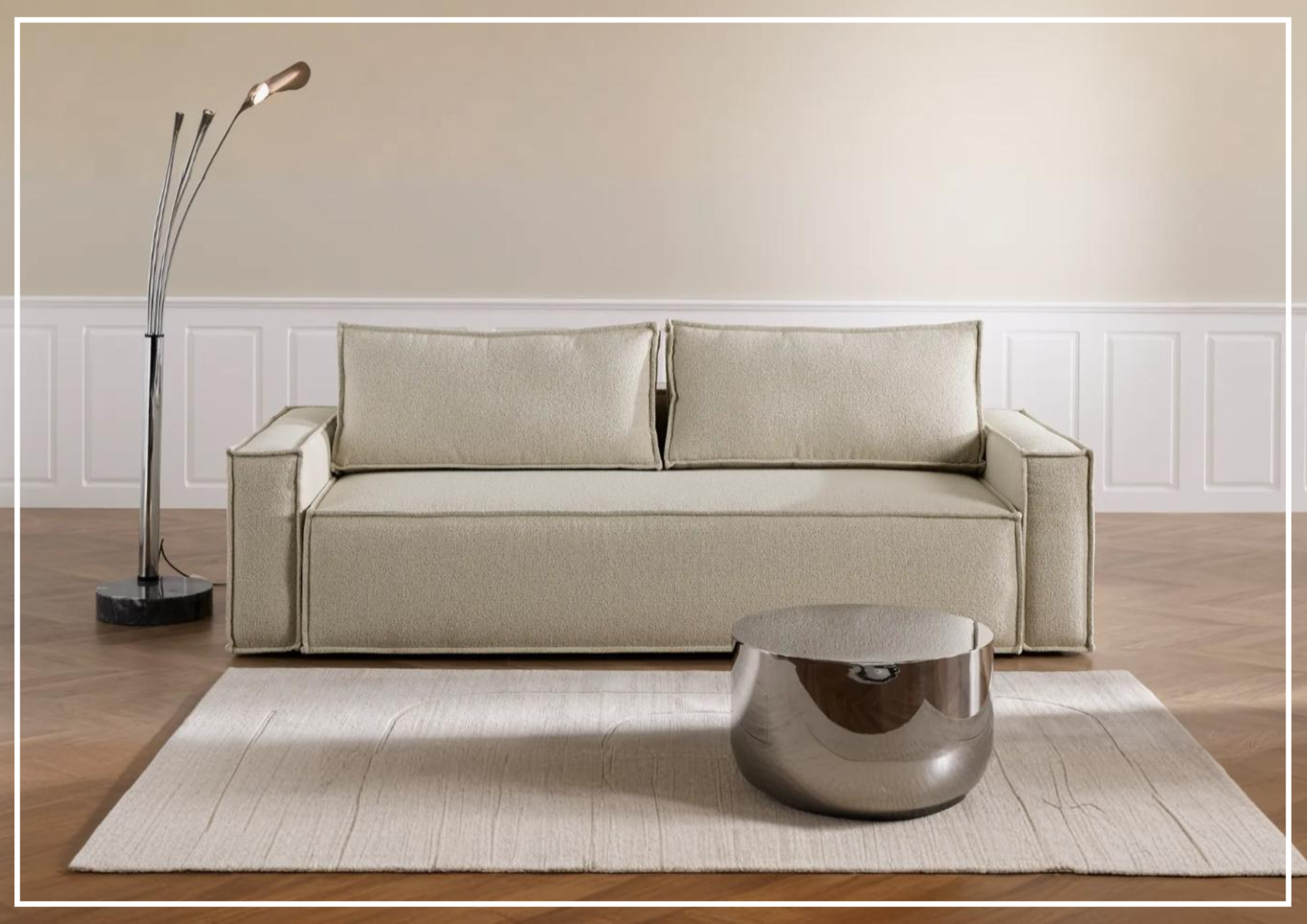 Innovation Living Newilla 2-Seater Convertible Fabric Sofa Bed - Comfortable Sleeper Sofa for Small Spaces, Guest Rooms & Apartments