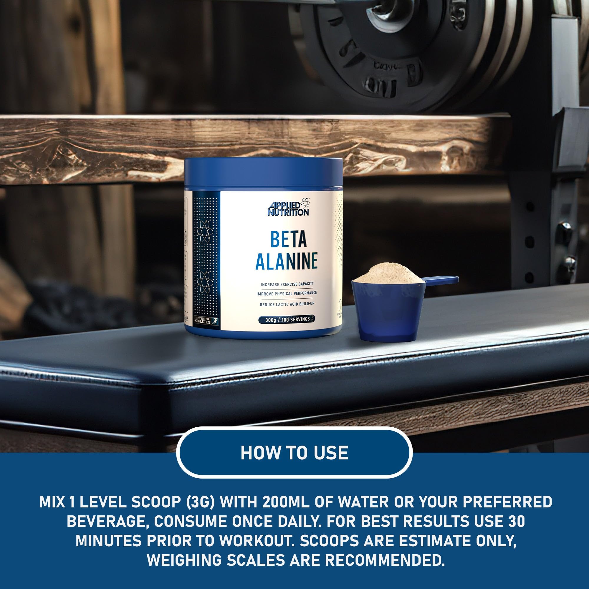 Applied Nutrition Beta Alanine Powder - Premium Pre-Workout Supplement for Muscle Endurance & Performance | Ideal for Gym, Running & High-Intensity Training