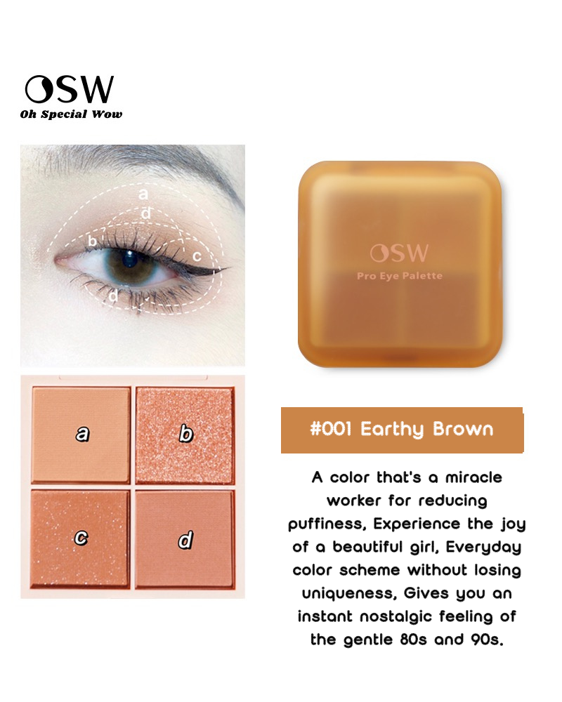 OSW Cheese Trap Series Four Color Eyeshadow Palette - Vegan & Cruelty-Free Makeup for Everyday Wear, Party & Special Occasions