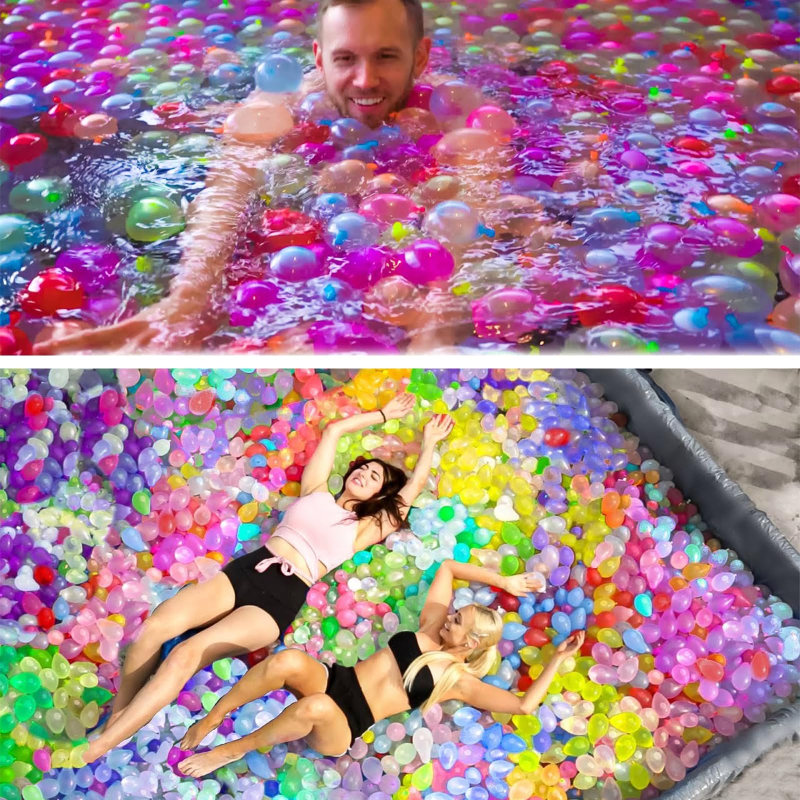 1000Pcs Self-Sealing Quick Fill Water Balloons - Multi-Color Summer Pool Party Toys for Outdoor Water Games, Kids Activities & Beach Fun
