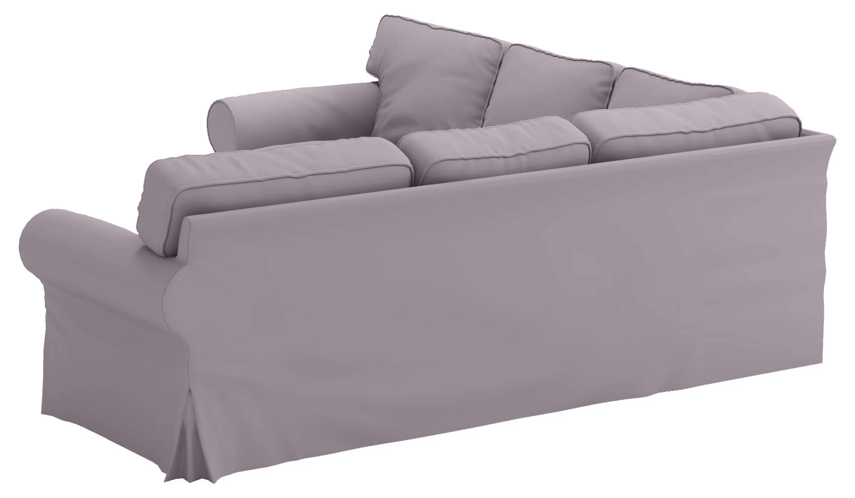 Custom-Made IKEA Ektorp 2+2 Corner Sectional Sofa Slipcover Replacement - Light Gray Polyester Fabric Sofa Cover Only | Perfect for Living Room, Family Room & Home Decor Protection