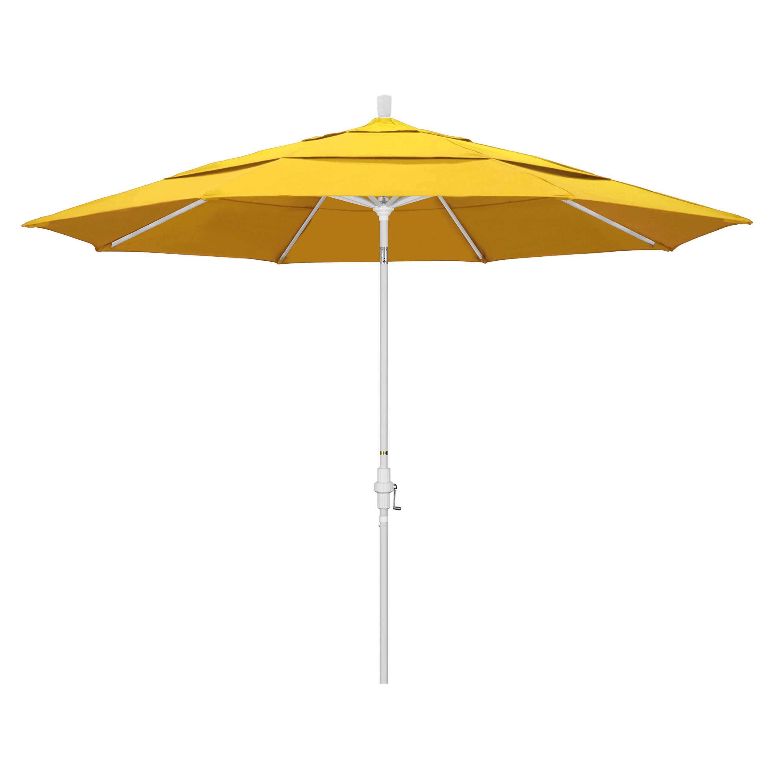11' Round Aluminum Market Umbrella with Crank Lift & Tilt - California Style Patio Umbrella for Outdoor Dining, Poolside, and Garden Relaxation