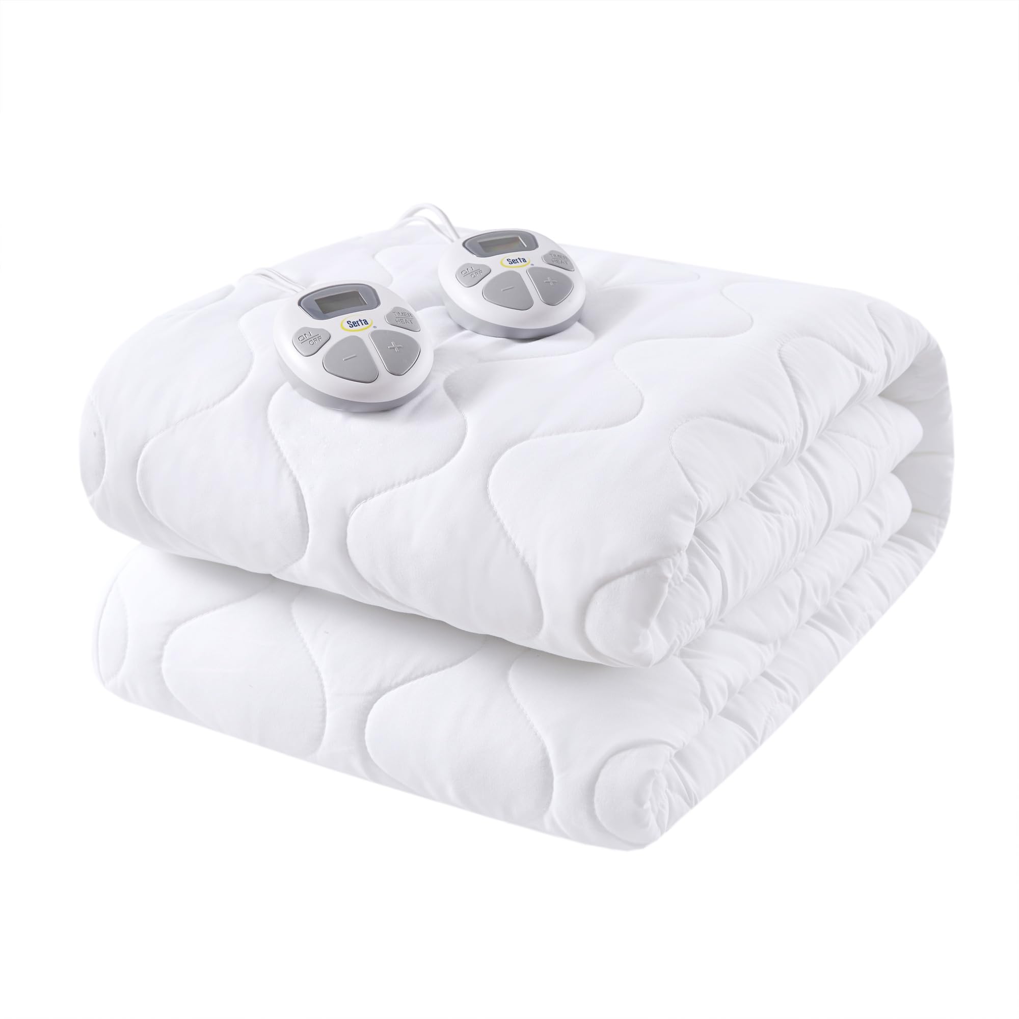 Serta Heated Mattress Pad Queen Size - Electric Warming Mattress Cover with 10 Heat Settings, Auto Shut Off Timer & Deep Pocket (Fits Up to 17