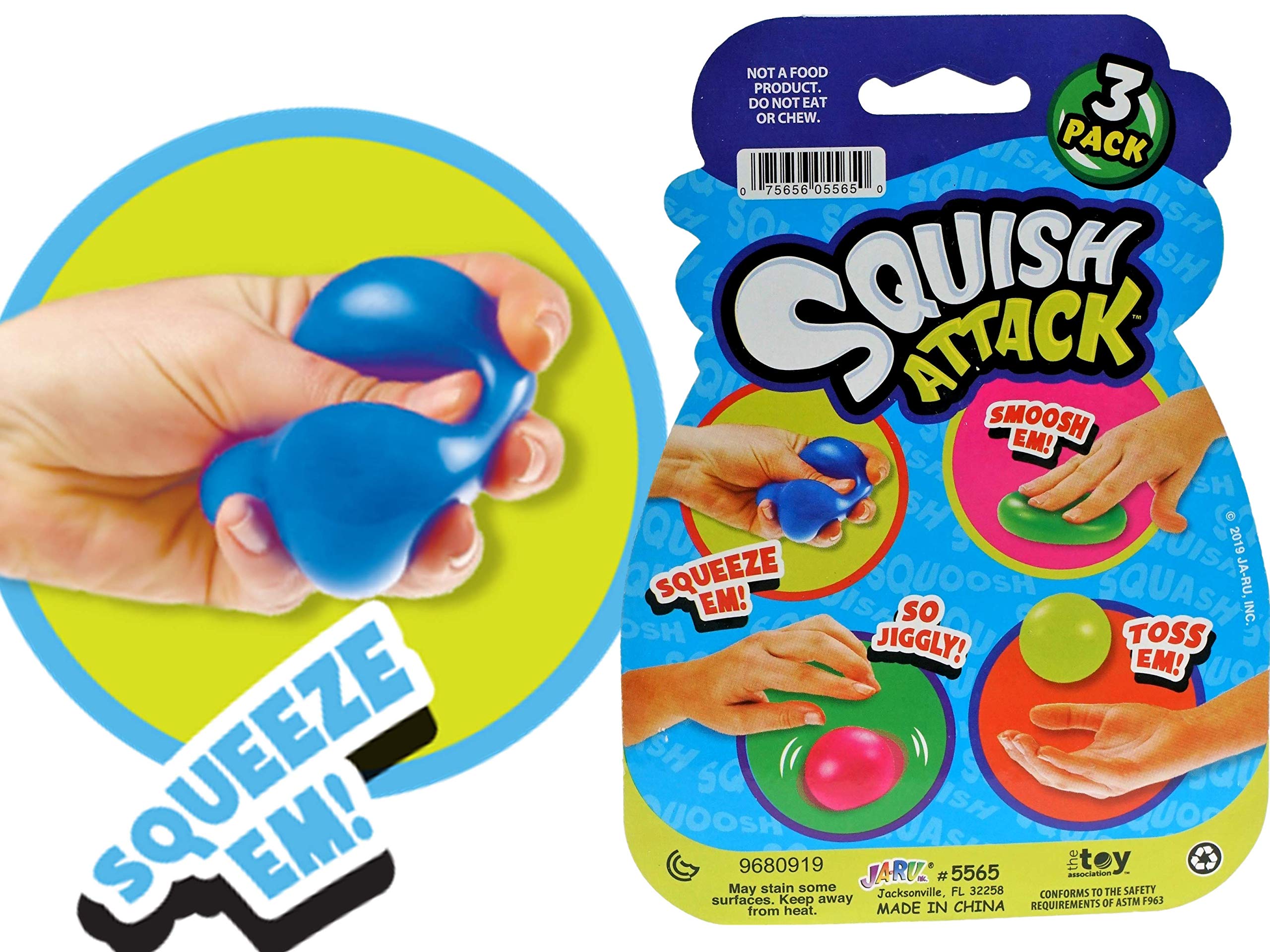 JA-RU Squishy Dough Balls Fidget Toy (2 Pack, 6 Balls) - Slow Rising Stress Relief Balls for Kids & Adults - Mini Mochi Squishy Sensory Toys for Hand Therapy, Anxiety & Anger Management - Perfect for Office, Classroom & Home Use - 5565-2p